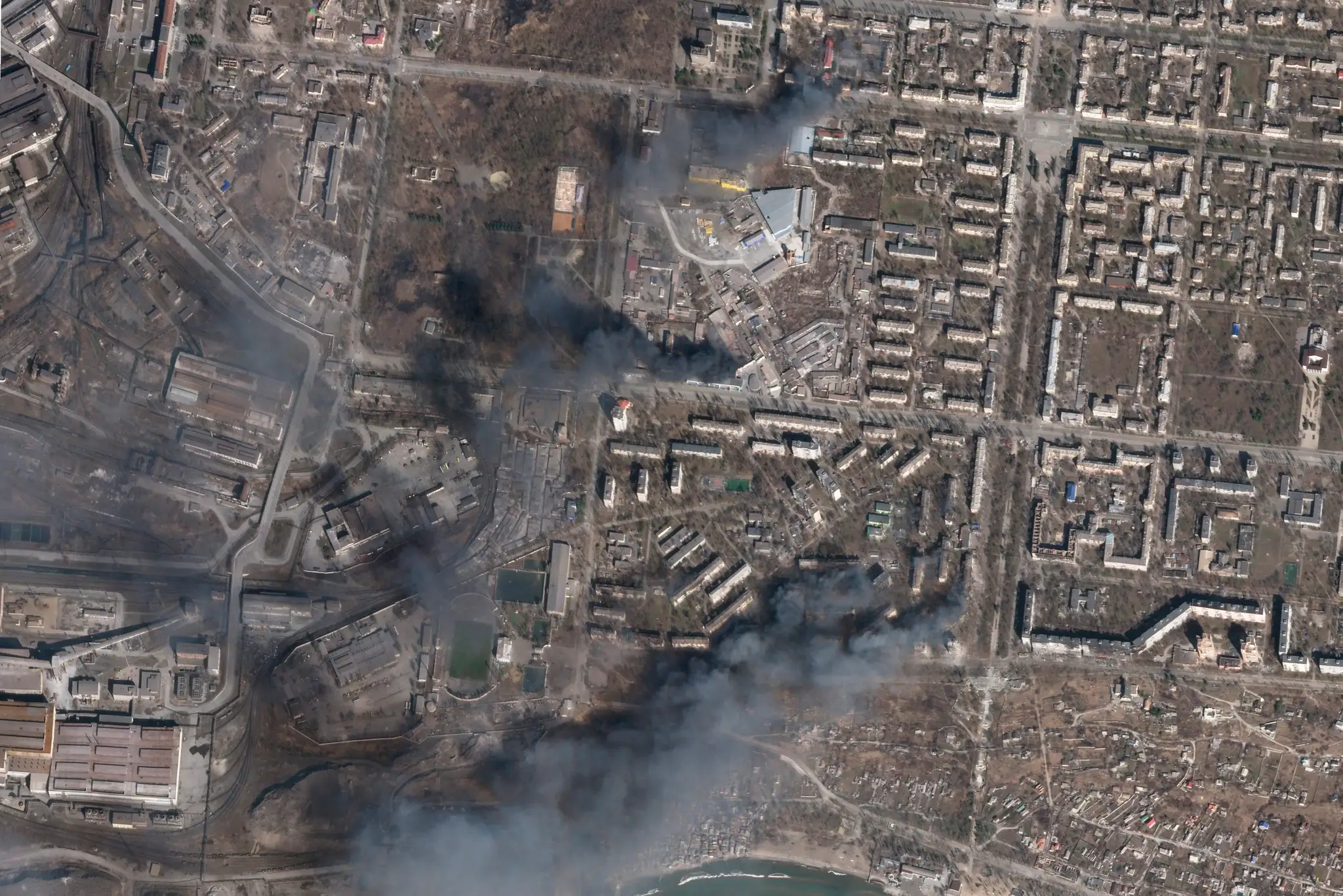 Zničený Mariupol.