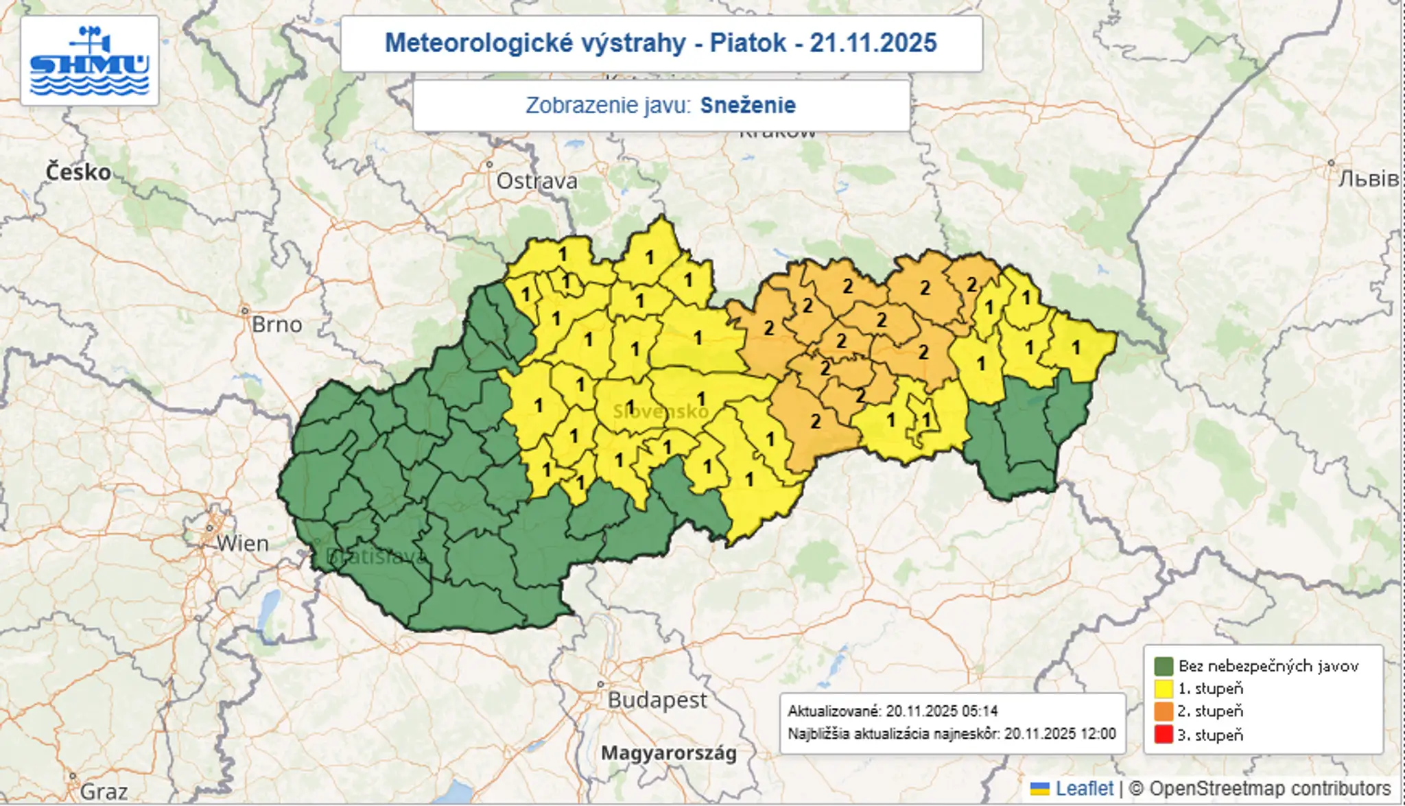 Sneženie v piatok