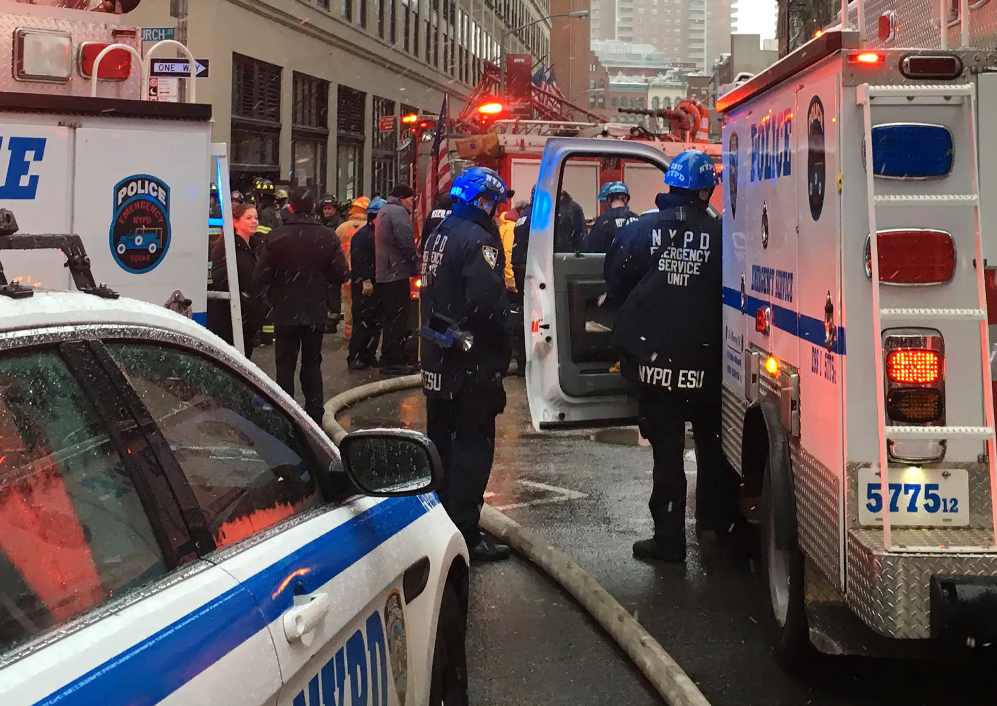 Pád žeriava v New Yorku