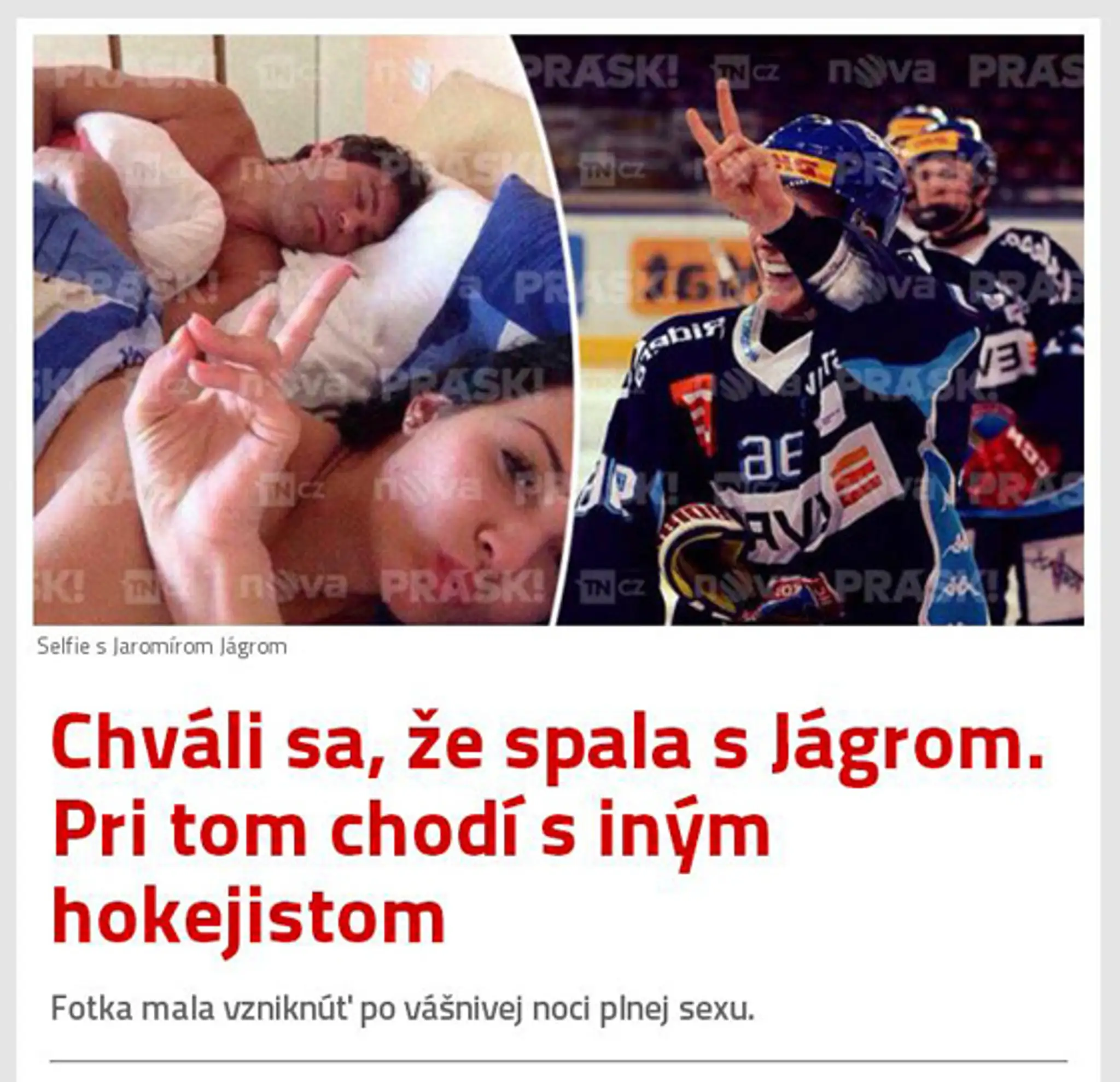 Kauza Jágr v posteli - TVNOVINY.sk