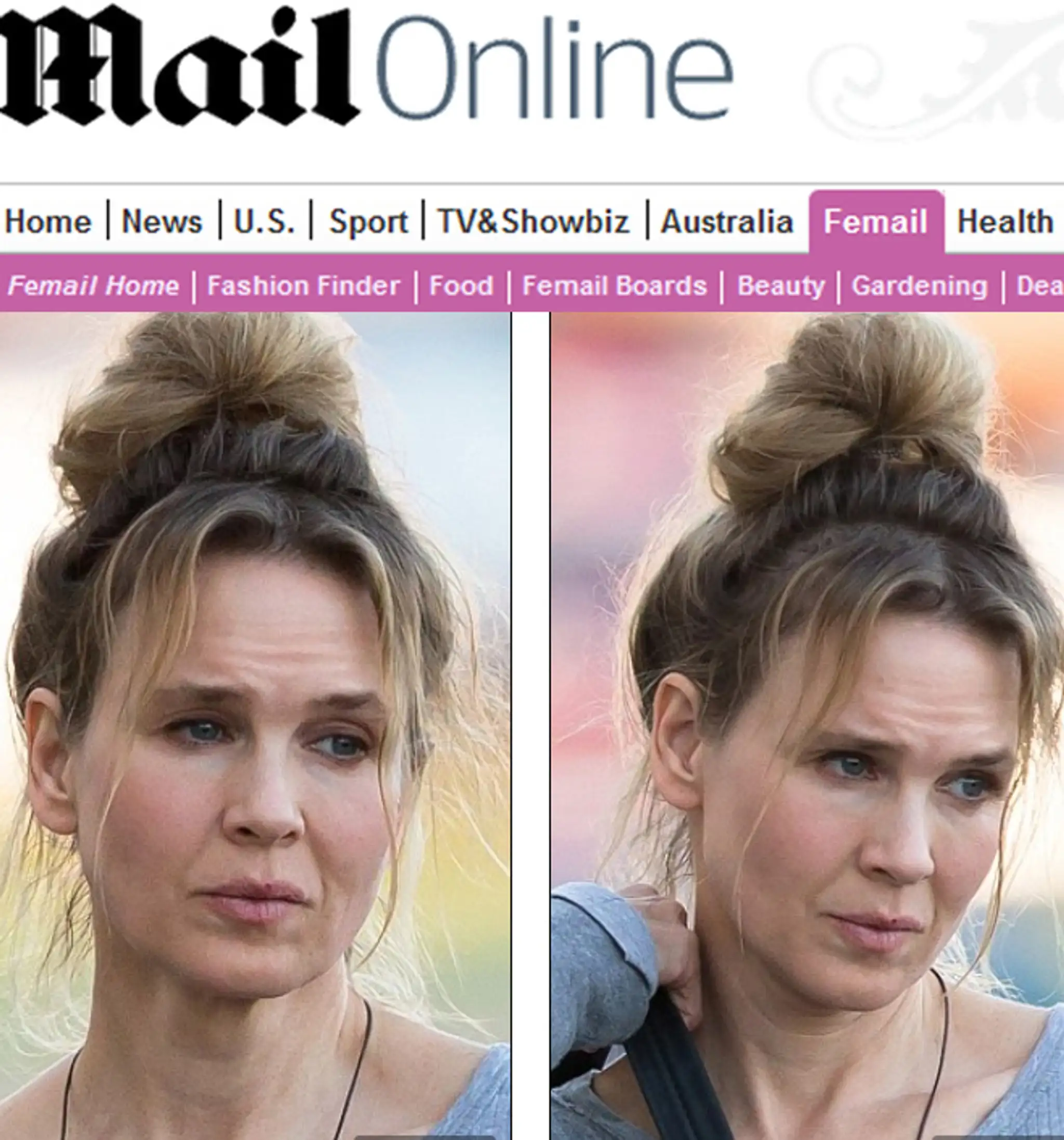 Renee Zellweger bez mejkapu. 