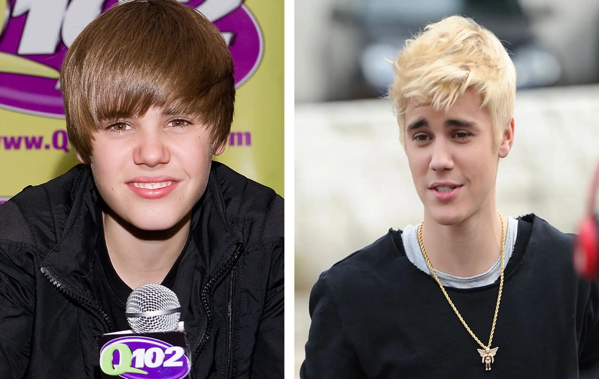 Justin Bieber na začiatku kariéry a teraz.