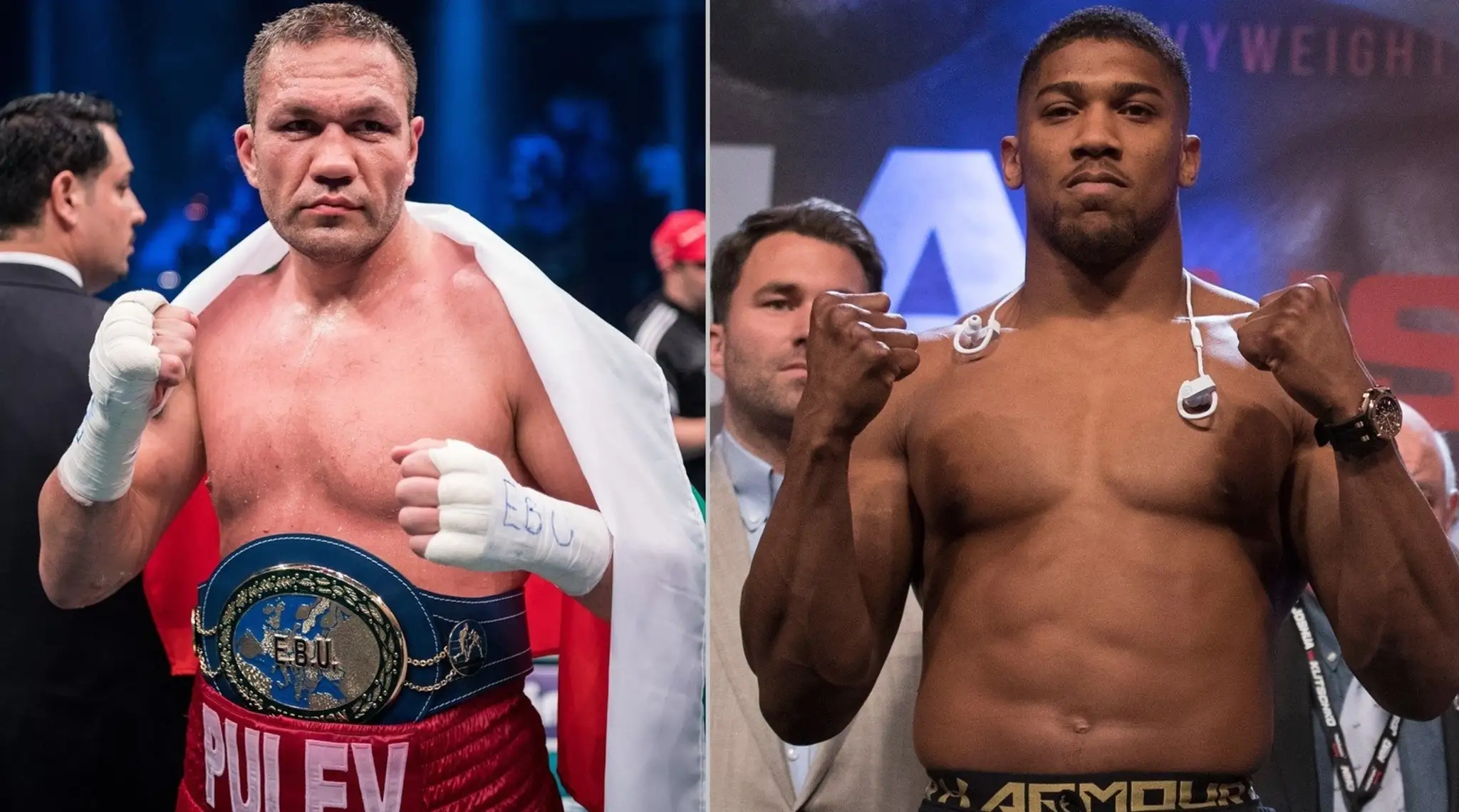 Kubrat Pulev a Anthony Joshua.