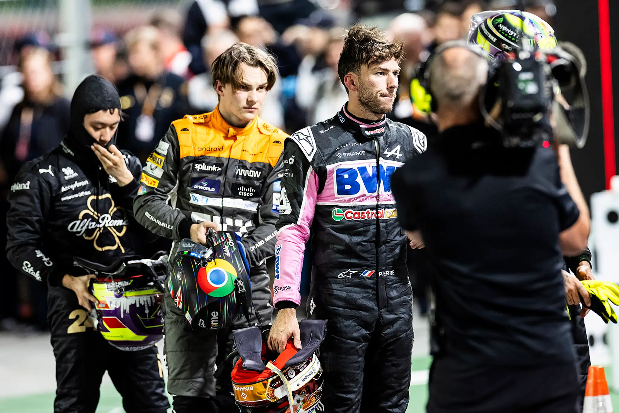 Pierre Gasly prichádza na okruh v Las Vegas.