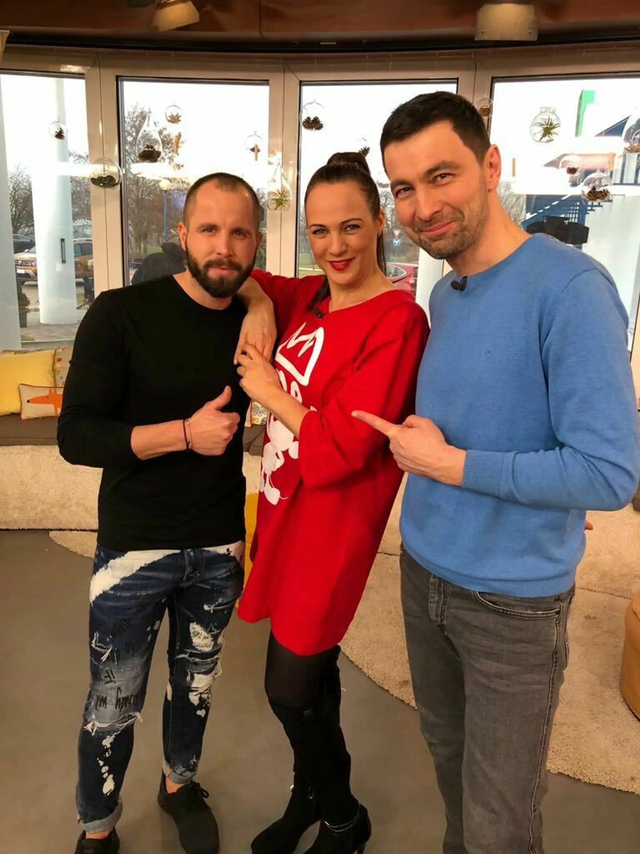 Aďa a Daro s hosťom Telerána Janym Landlom v roku 2018