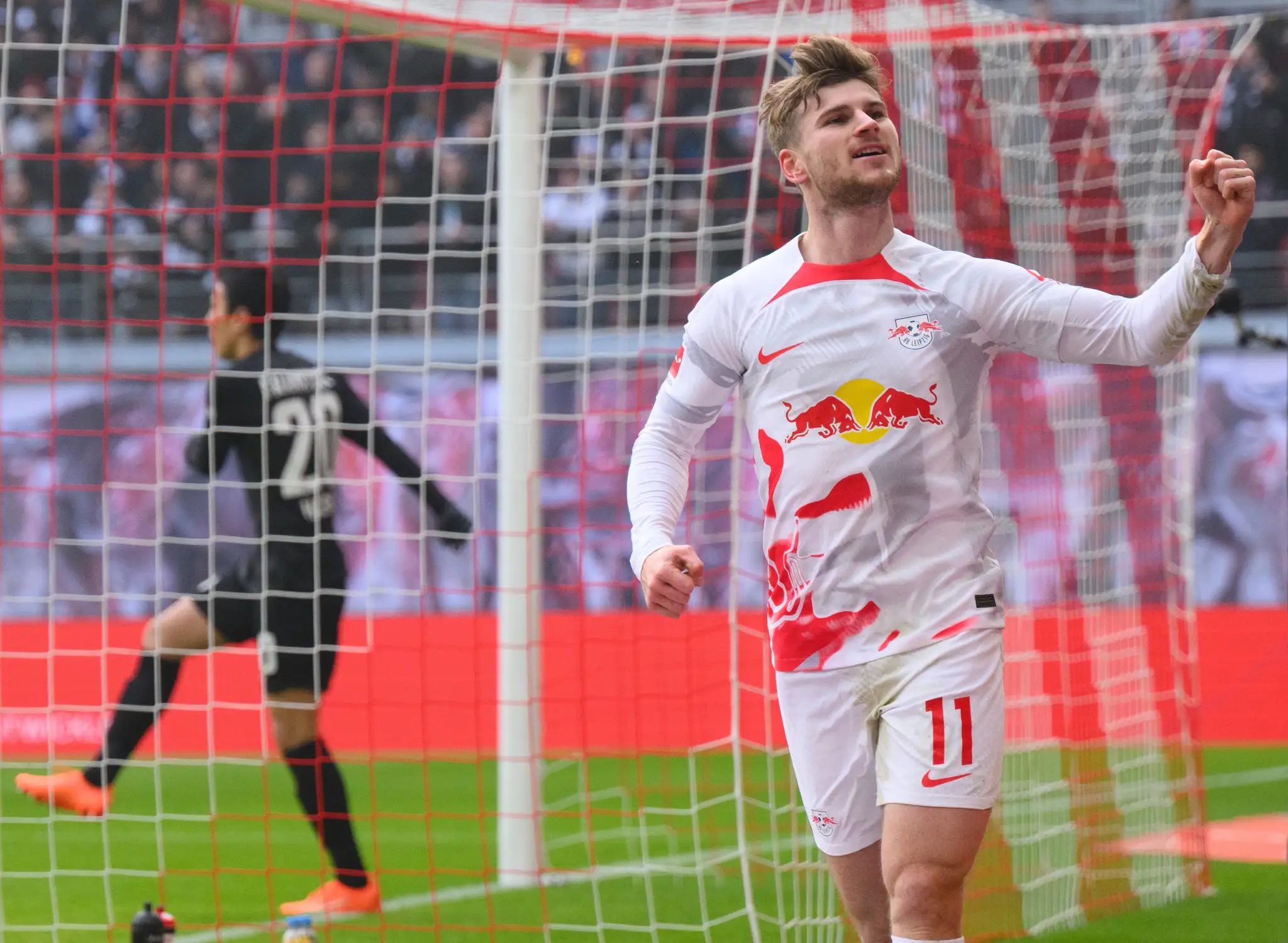 Werner oslavuje po strelení úvodného gólu