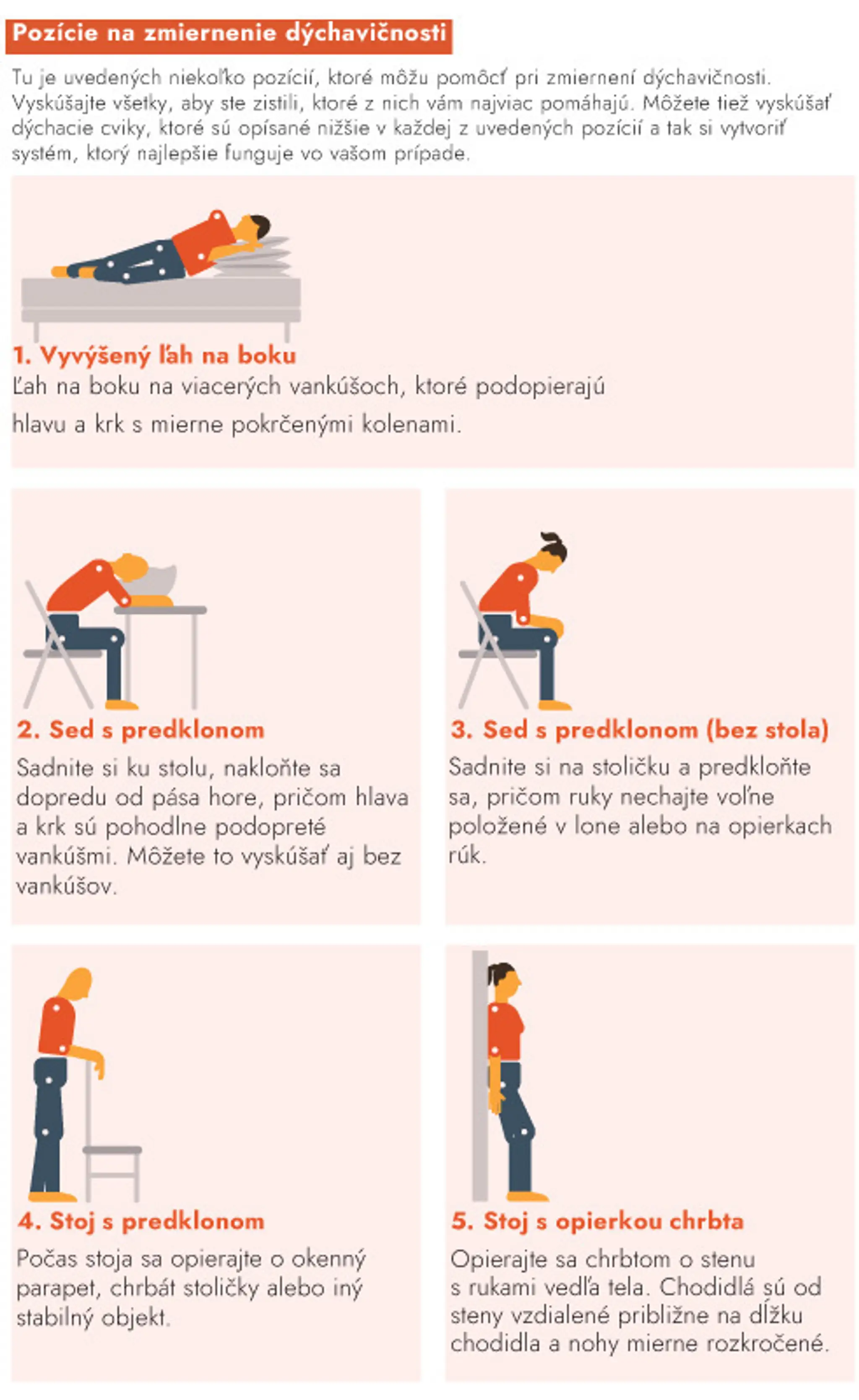 Cvičenia na zmiernenie dýchavičnosti.