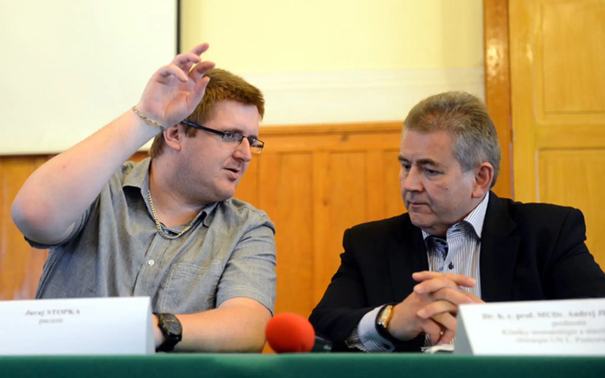 Pacient Juraj Stopka a operatér Andrej Jenča.