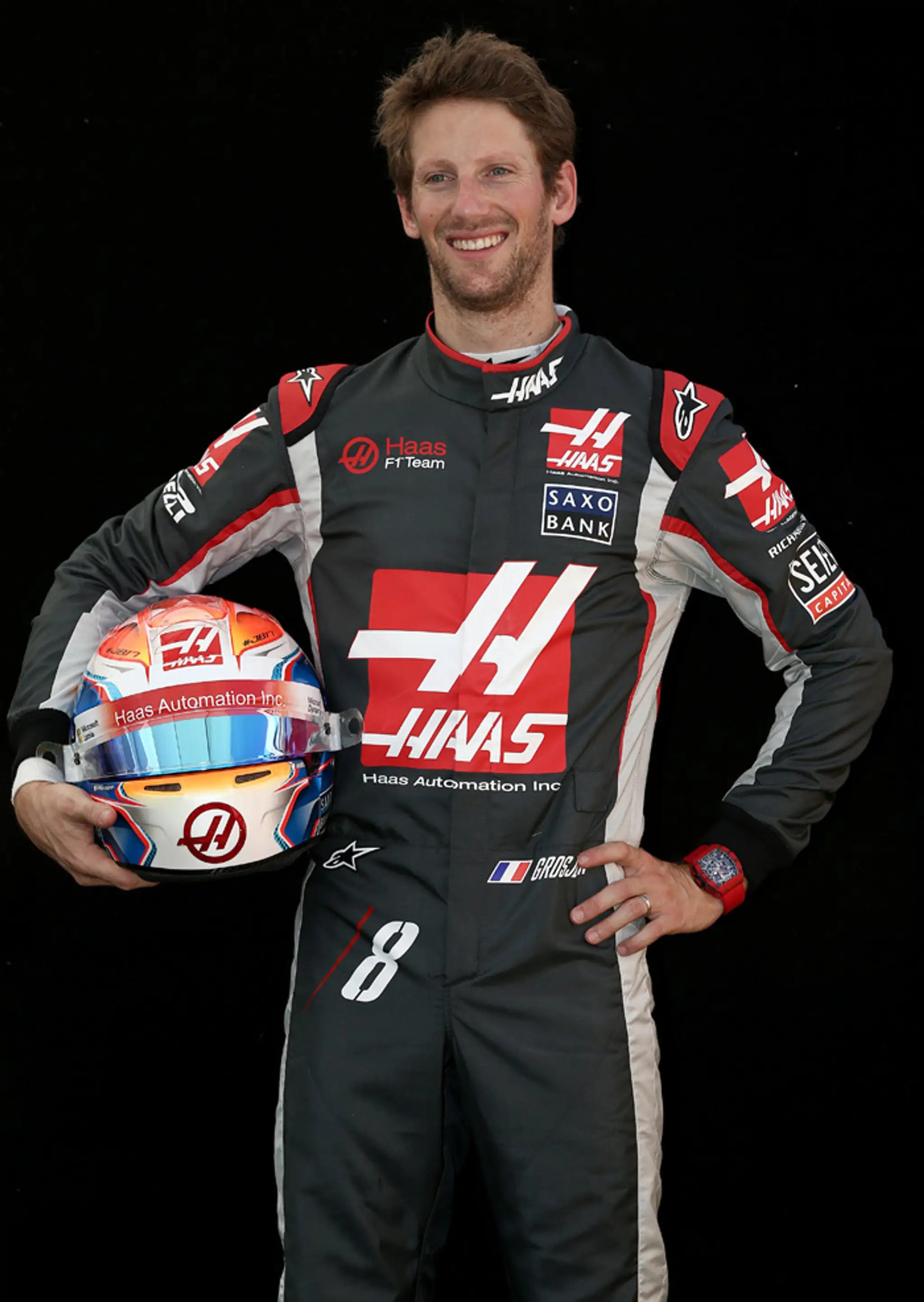 Francúzsky jazdec tímu Haas Romain Grosjean.