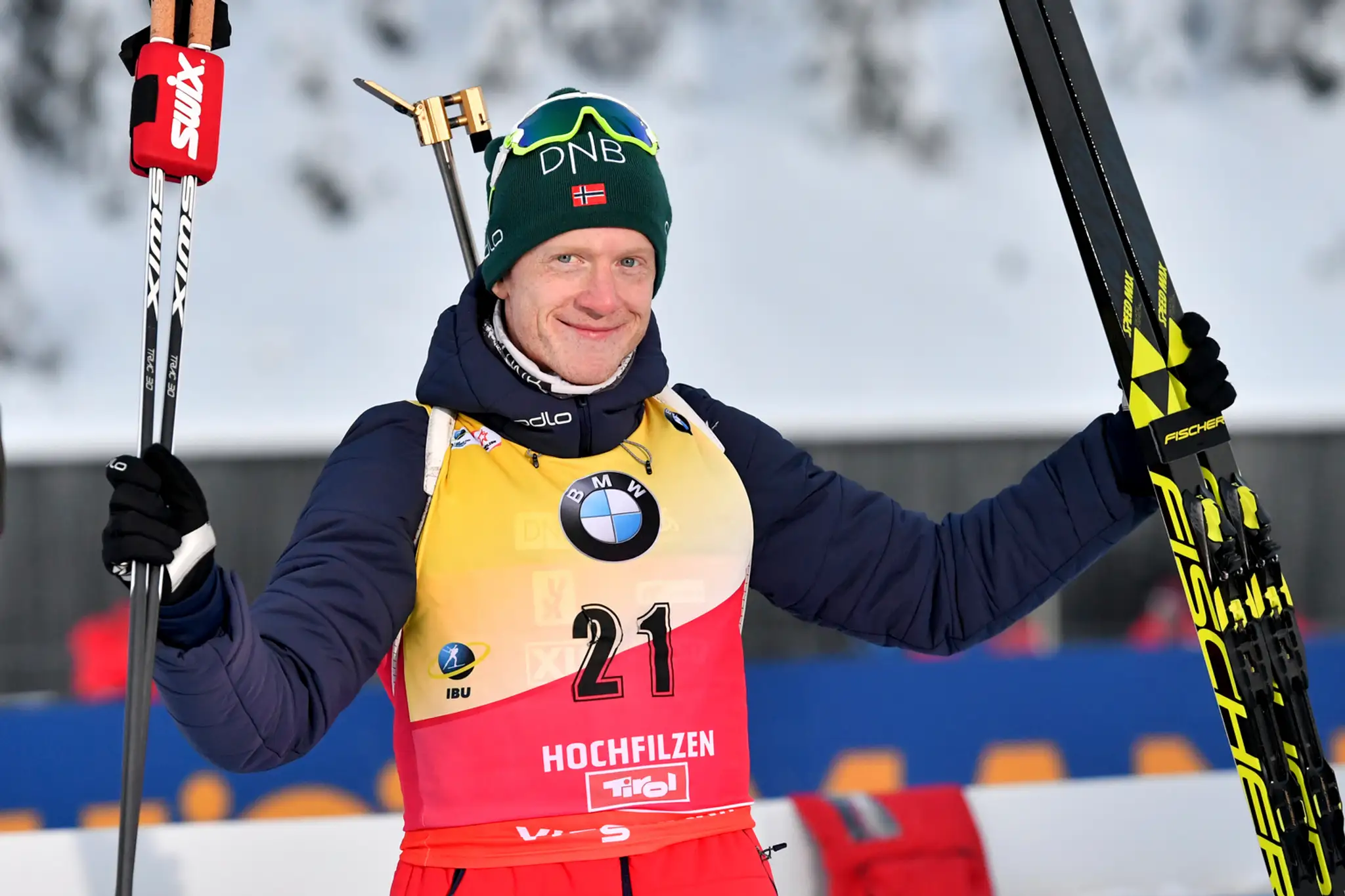 Biatlonista Johannes Thingnes Bö sa raduje zo šprintu v Hochfilzene.