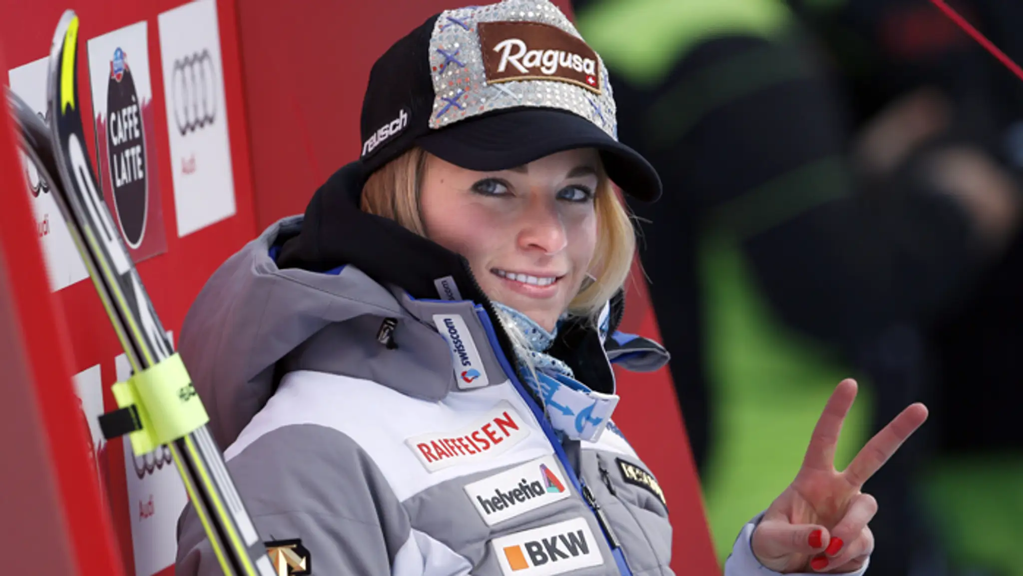 Švajčiarska lyžiarka Lara Gutová.