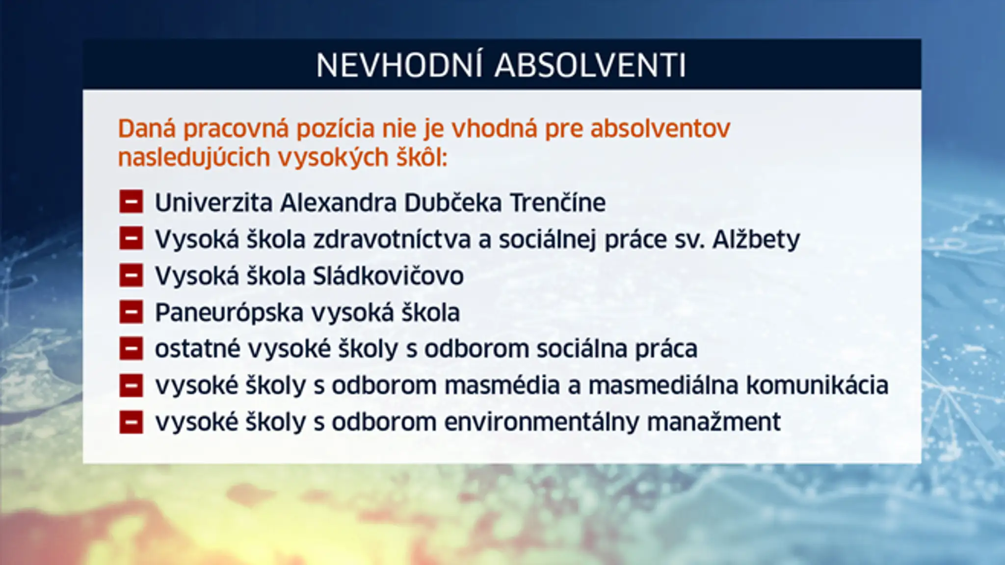 Nevhodní absolventi VŠ.