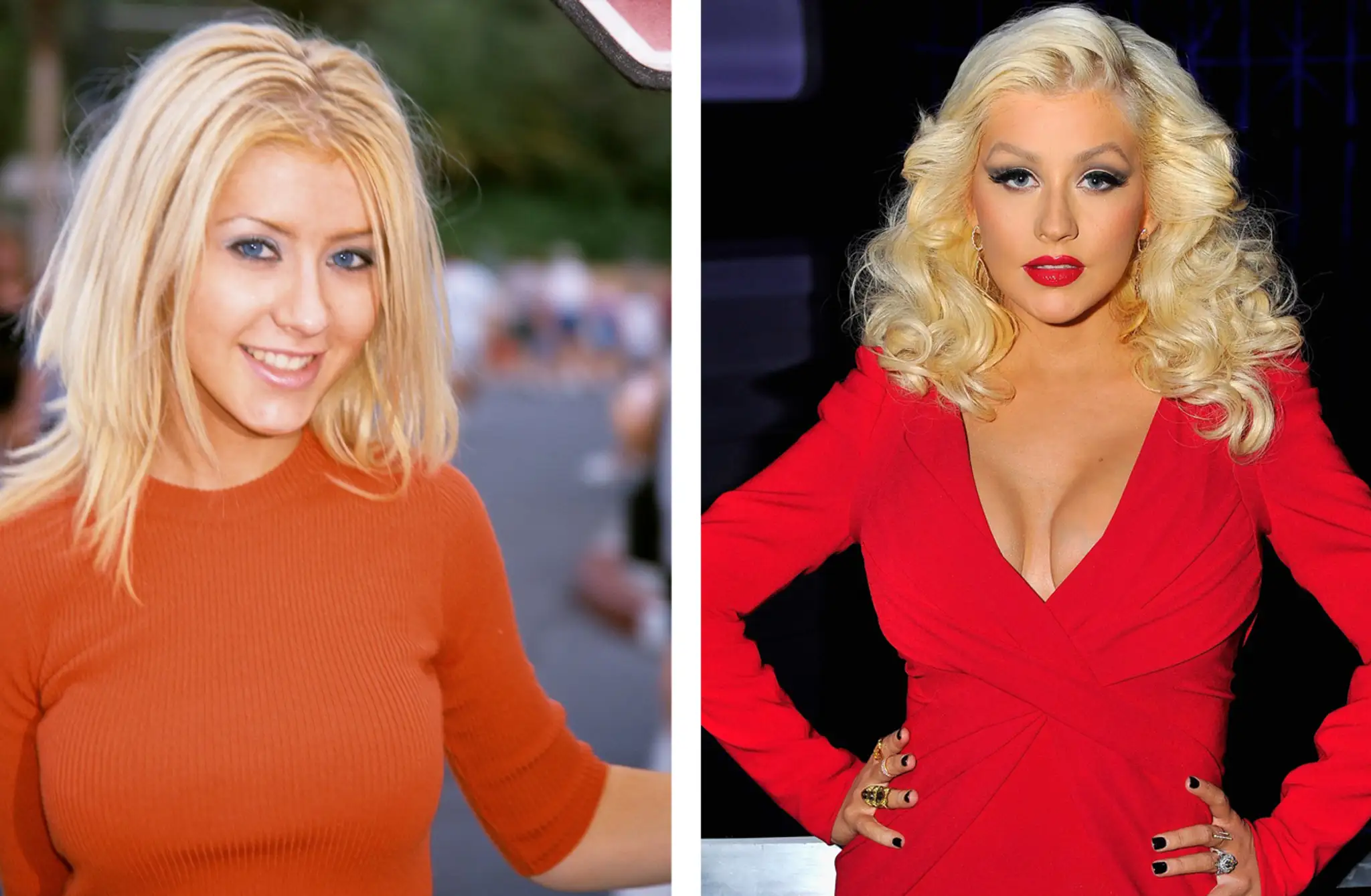 Christina Aguilera na začiatku kariéry a teraz.