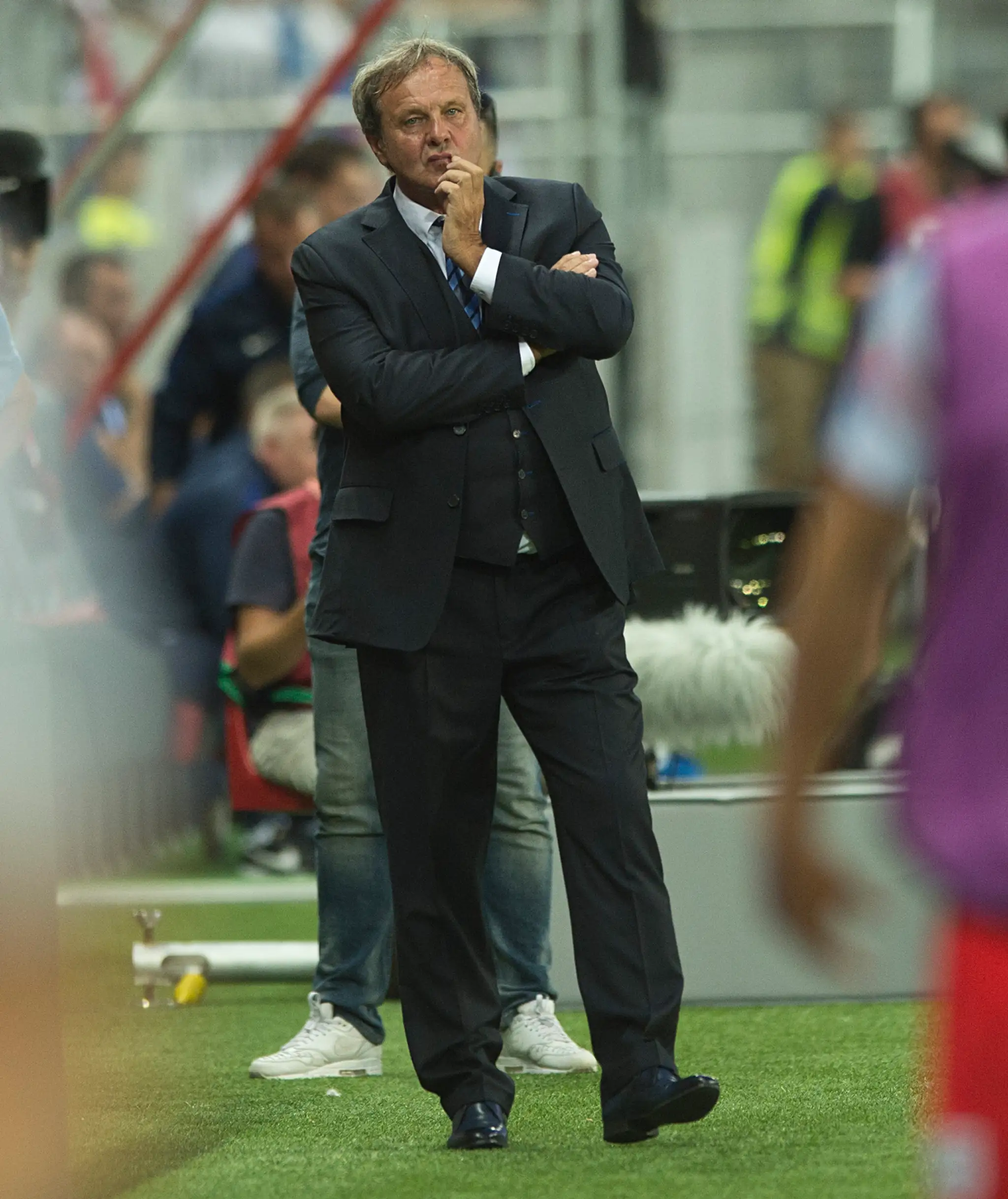 Tréner Slovenska Ján Kozák v zápase kvalifikácie MS 2018 proti Anglicku v Trnave.