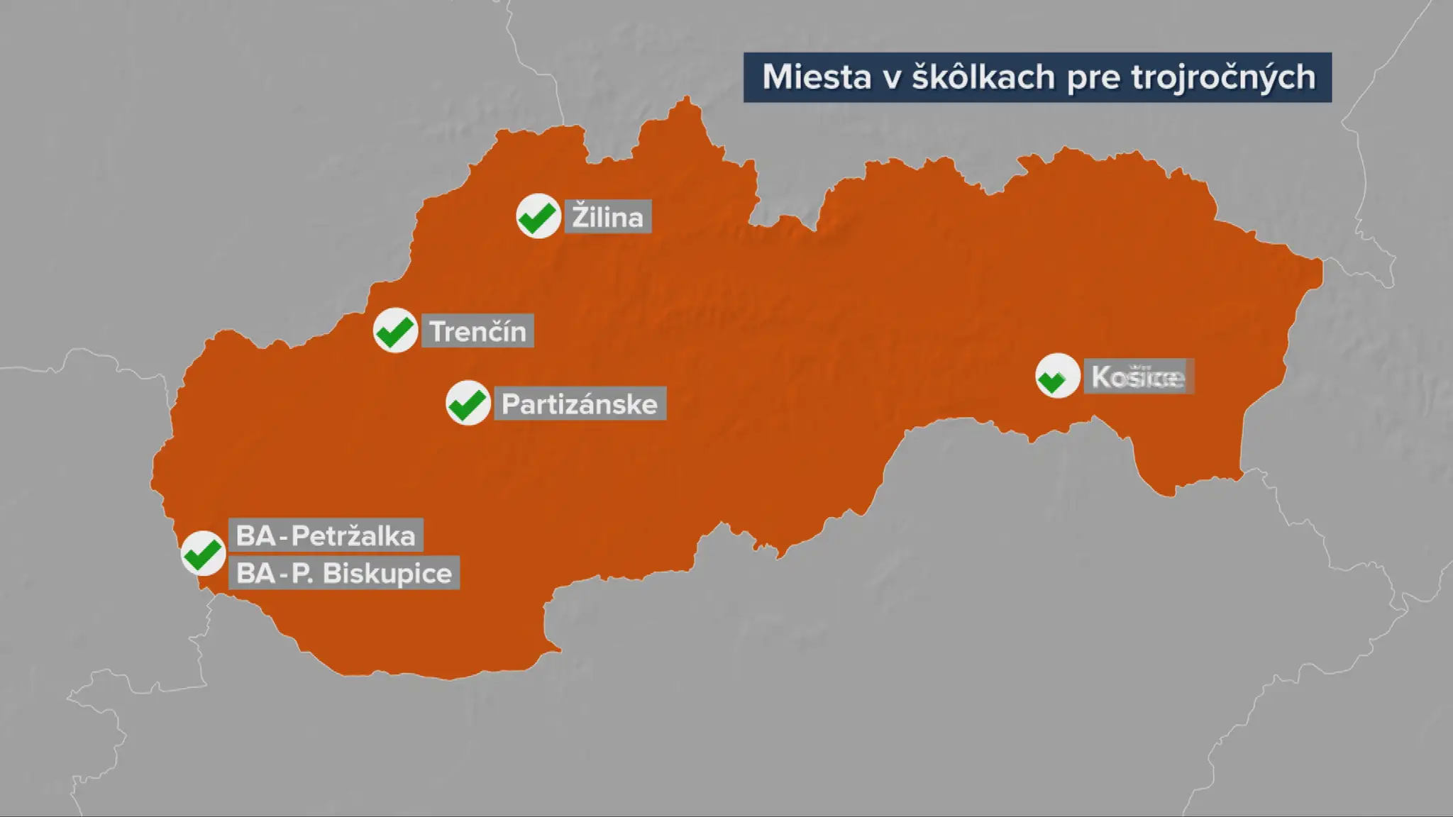 Miesta v škôlkach pre trojročných.