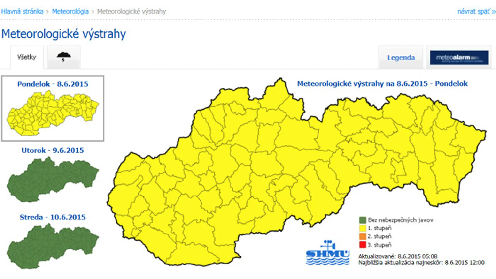 Výstraha 1.stupňa kvôli búrkam platí pre celé Slovensko.