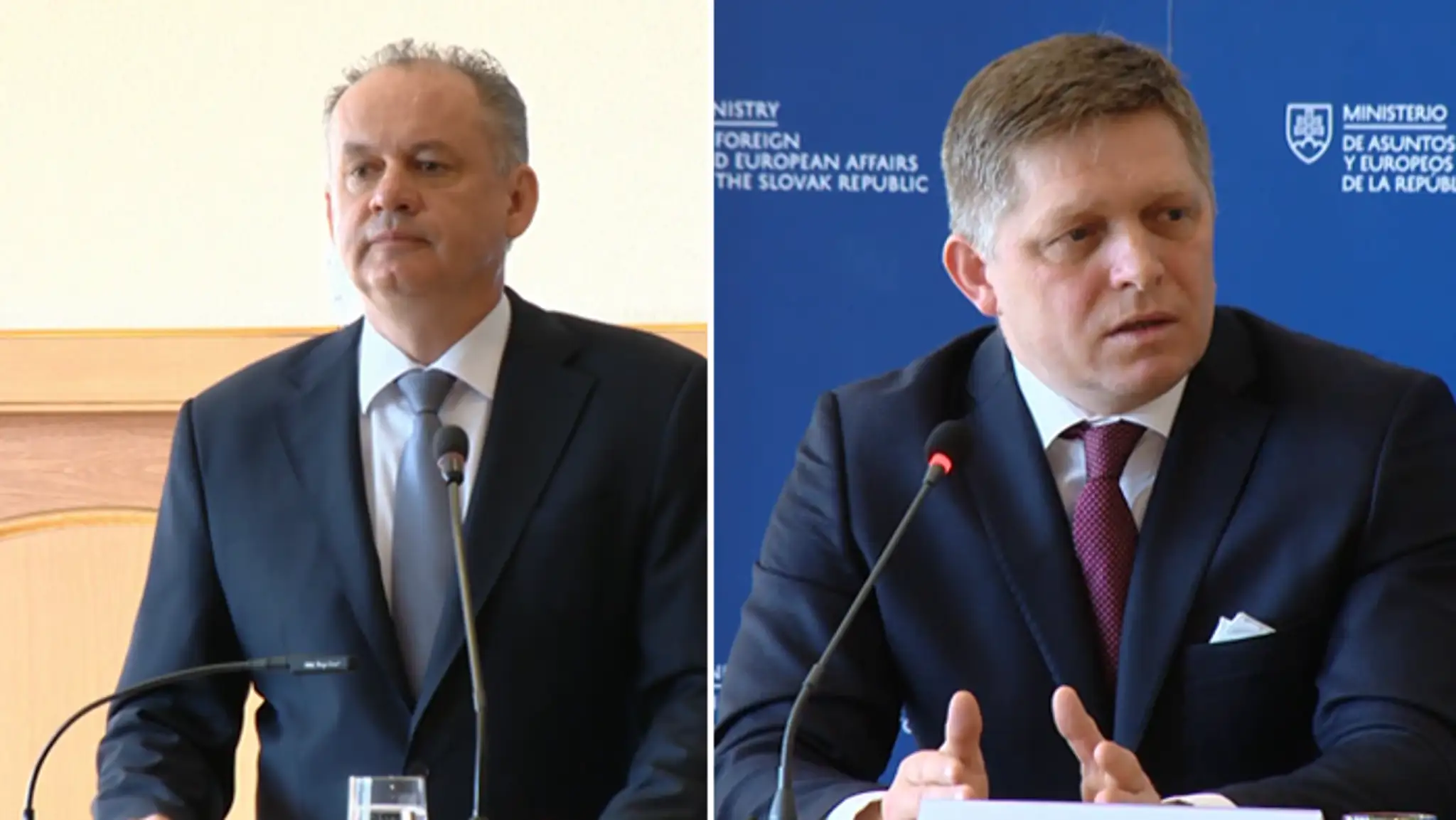 Andrej Kiska, Robert Fico.