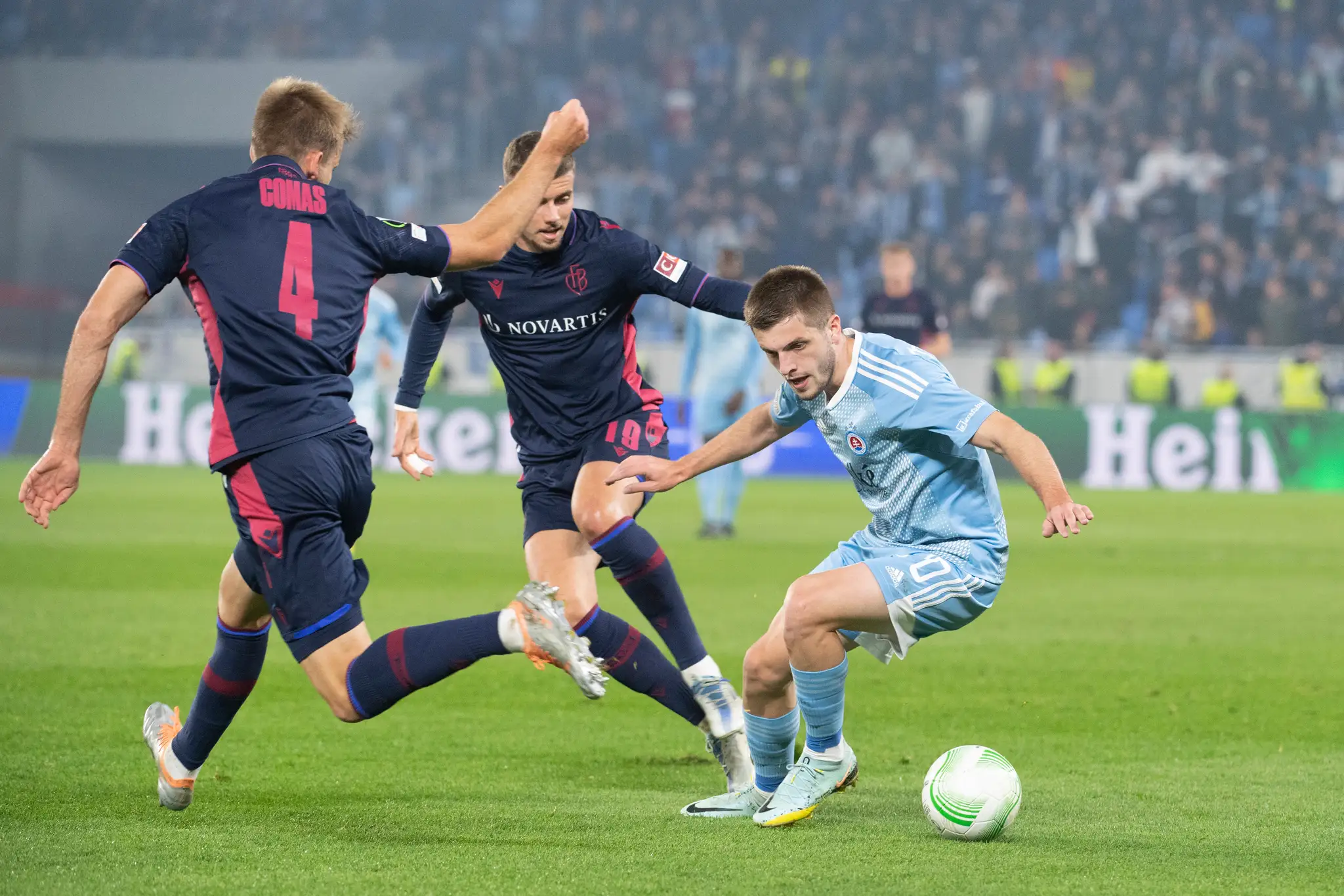Momentka zo zápasu Slovan - Bazilej
