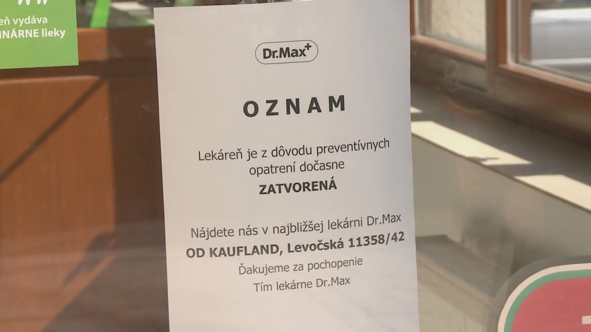 Zatvorená lekáreň v Prešove