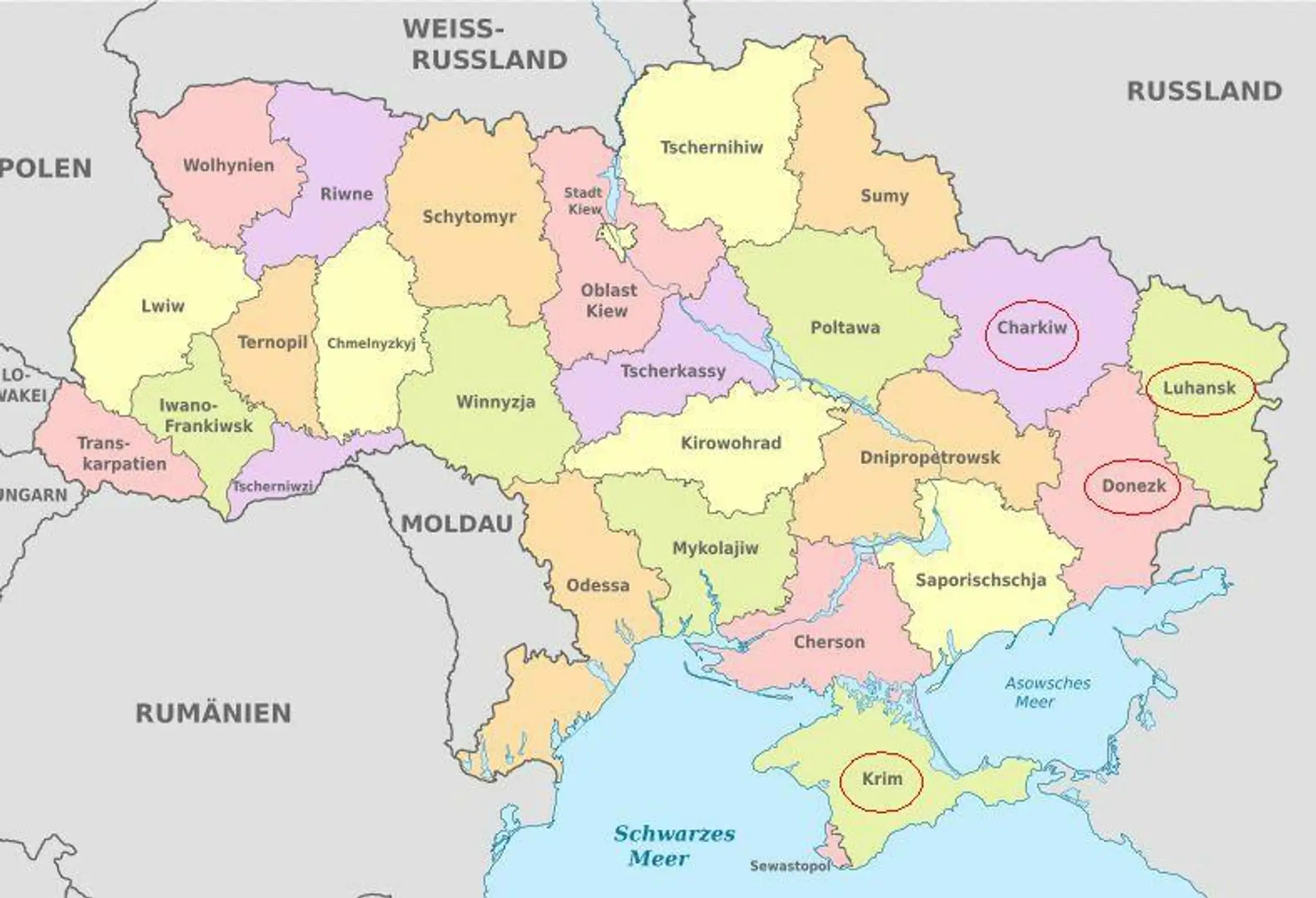 Mapa Ukrajiny
