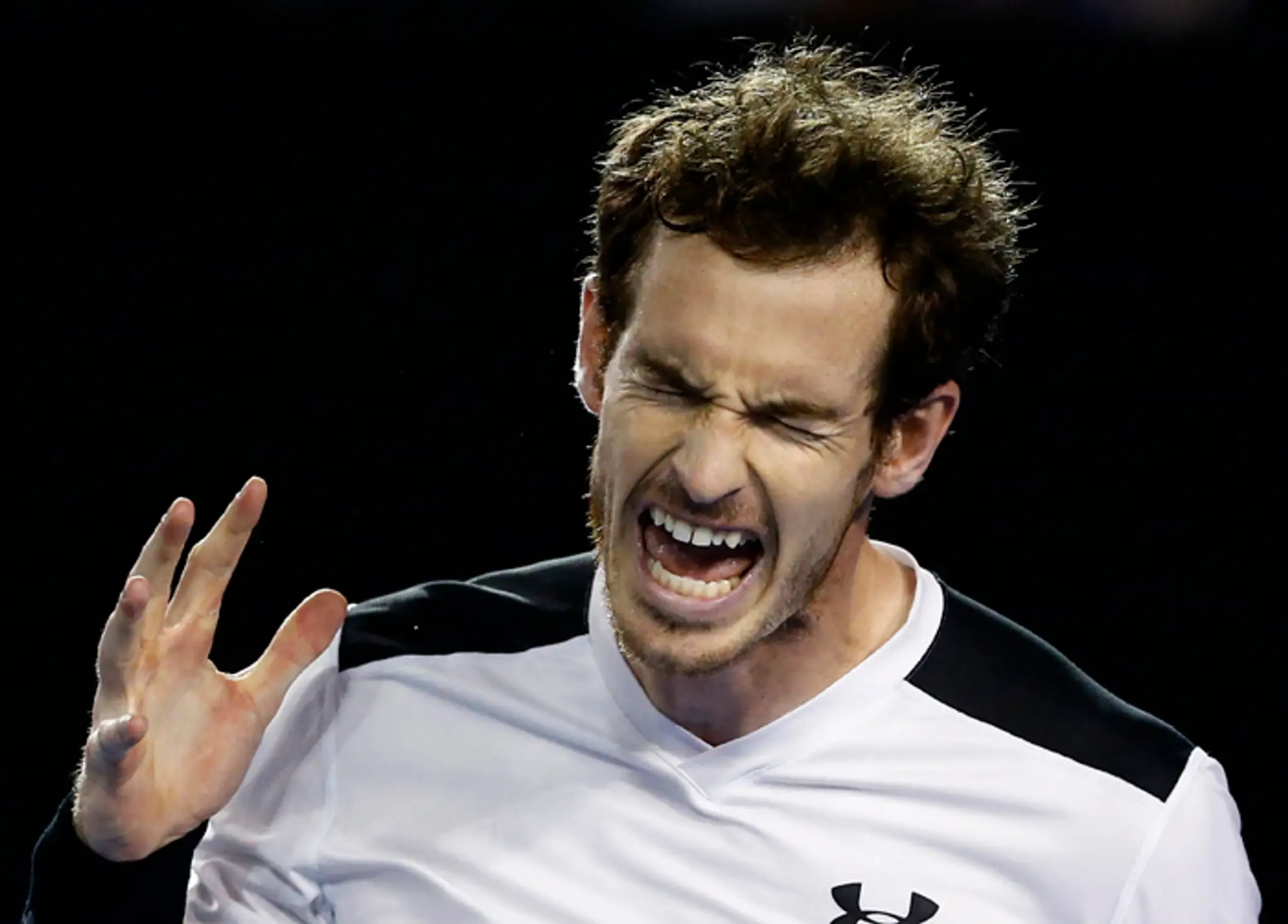 Andy Murray počas semifinálového zápasu Australian Open proti Milošovi Raoničovi.