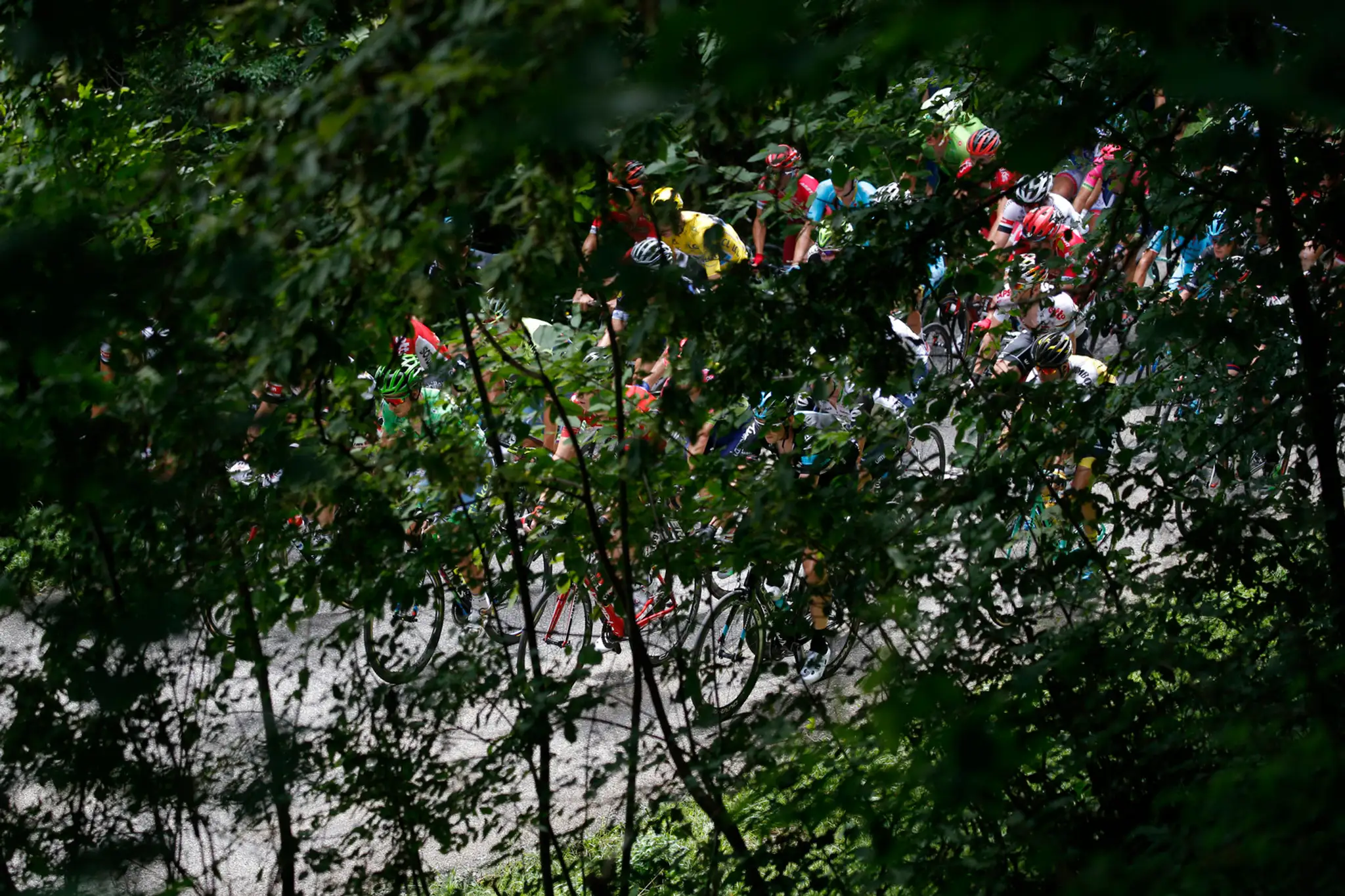 Pelotón počas 19. etapy Tour de France