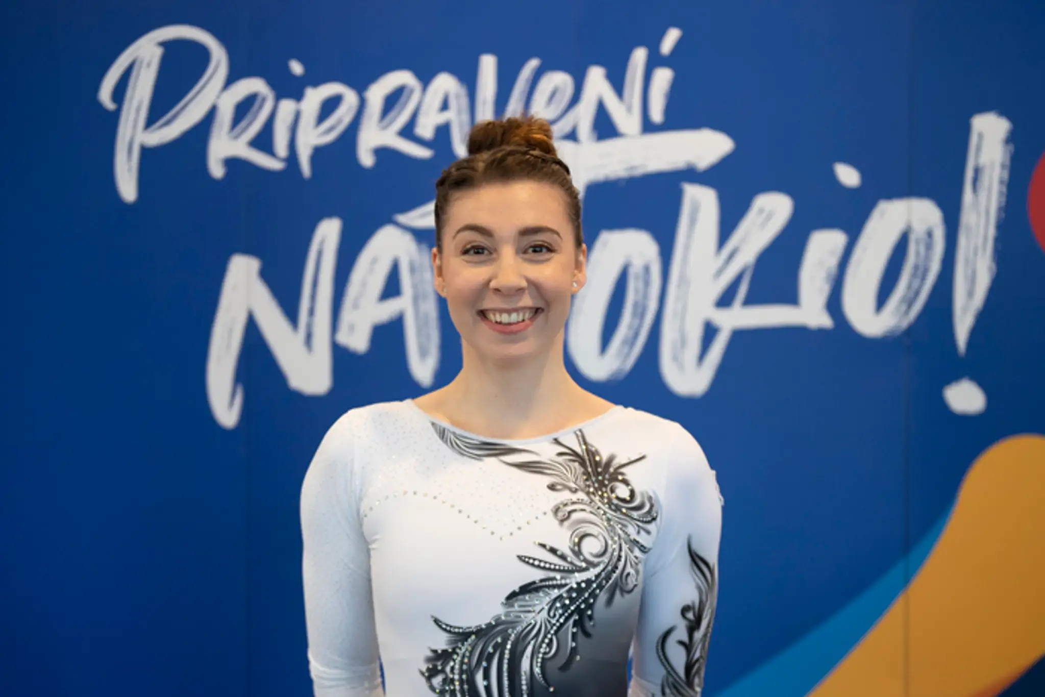 Barbora Mokošová počas stretnutia s adeptmi štartu na letné olympijské hry 2020 v Tokiu. (11. decembra 2019)