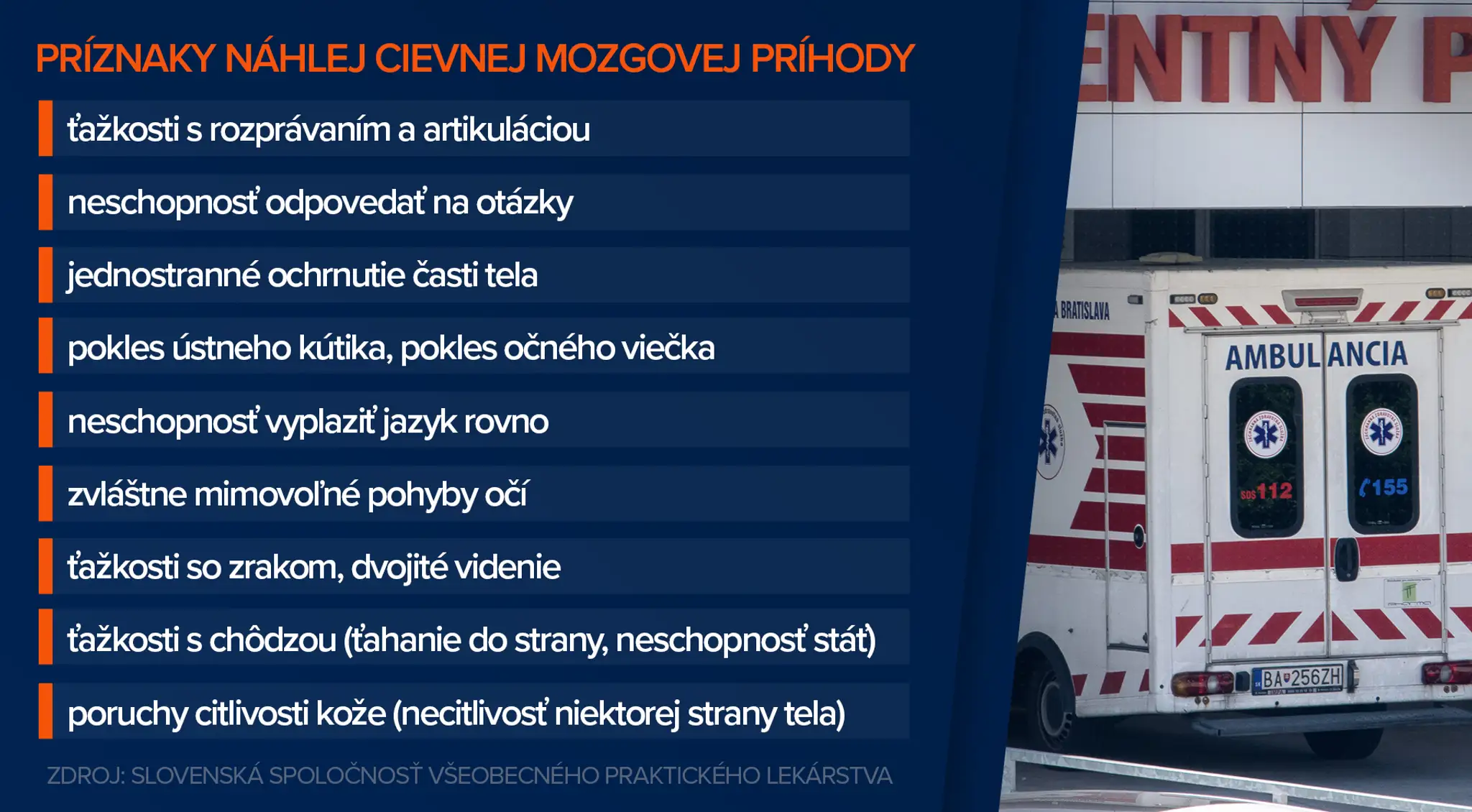 Príznaky mŕtvice