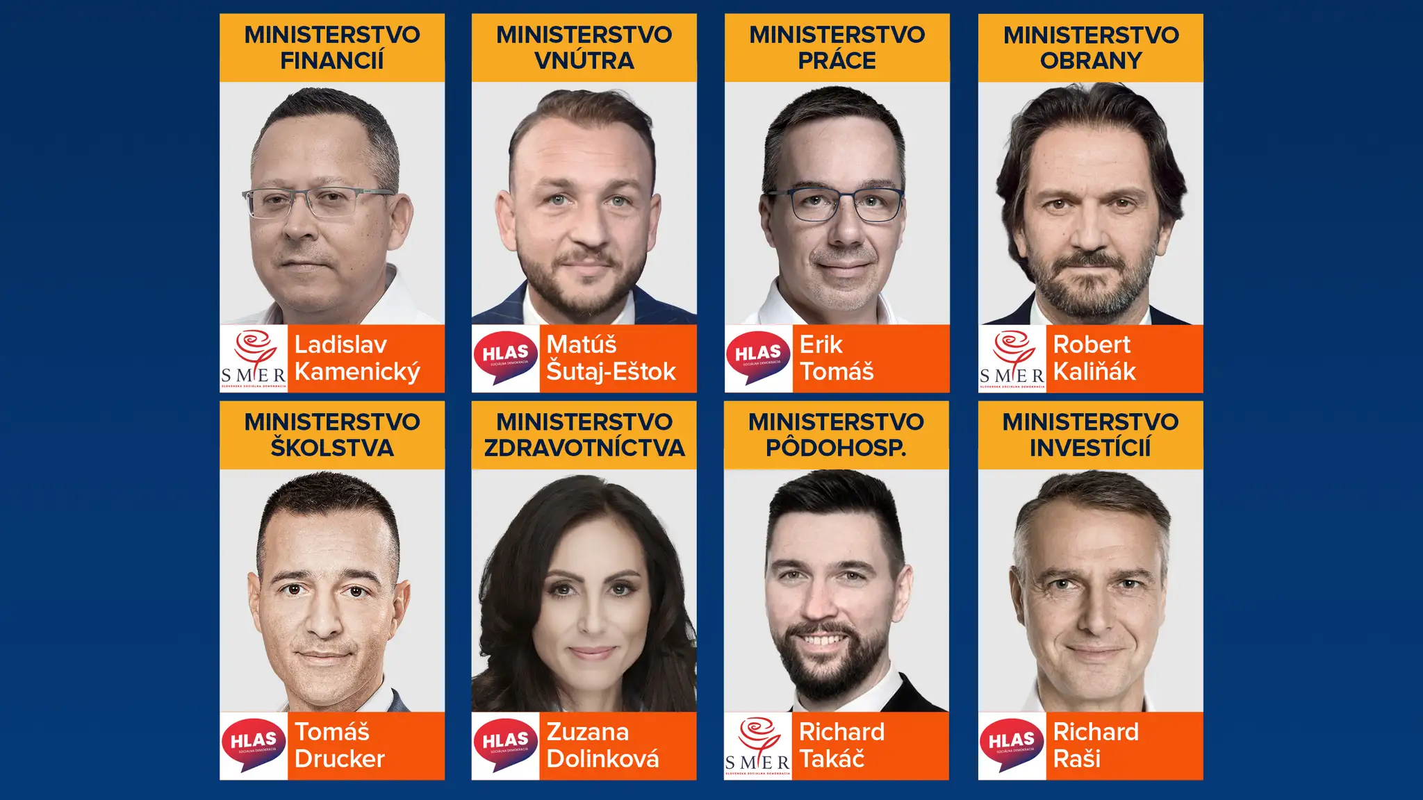 Mená možných ministrov.