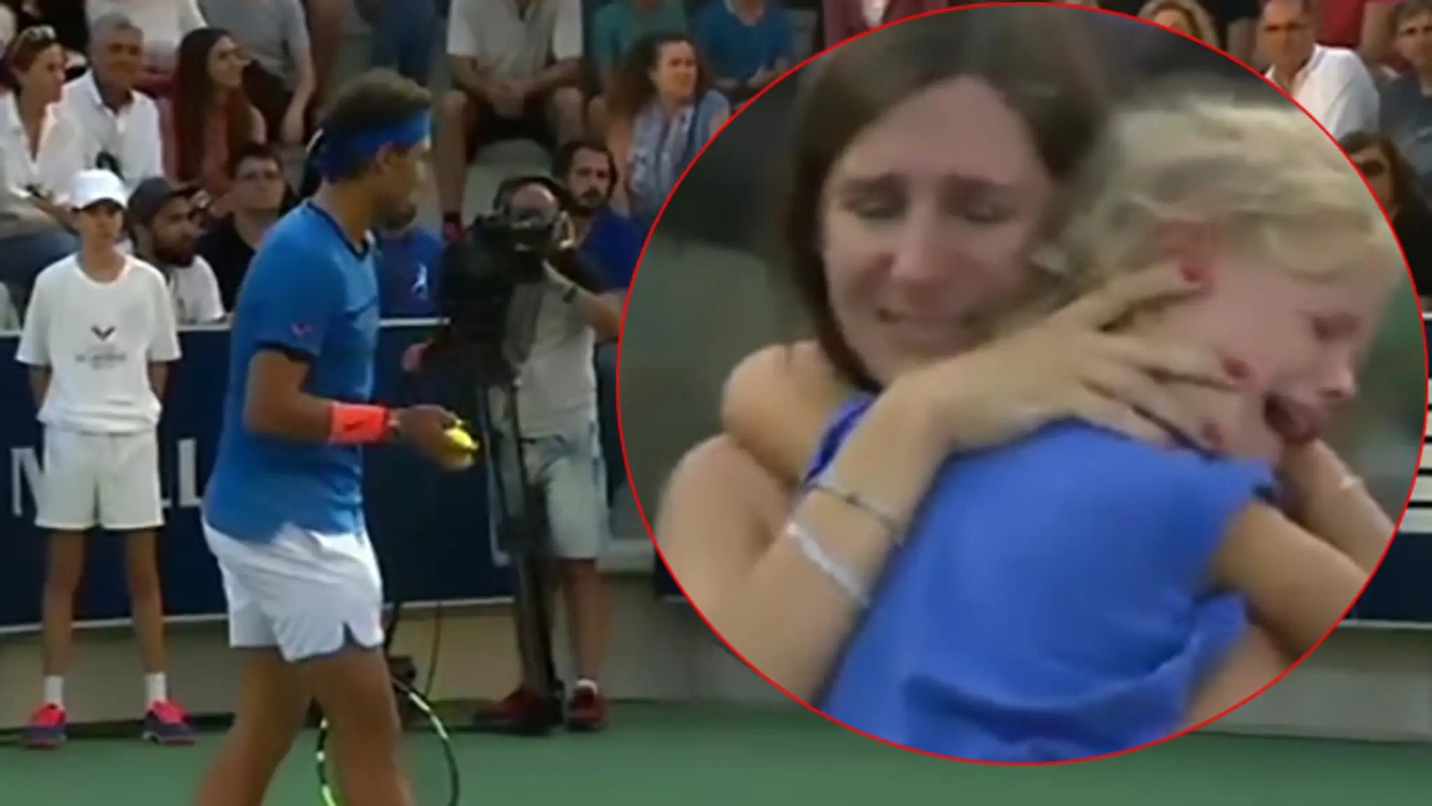 Nadal prerušil zápas kvôli zúfalej matke, ktorej sa stratila dcérka