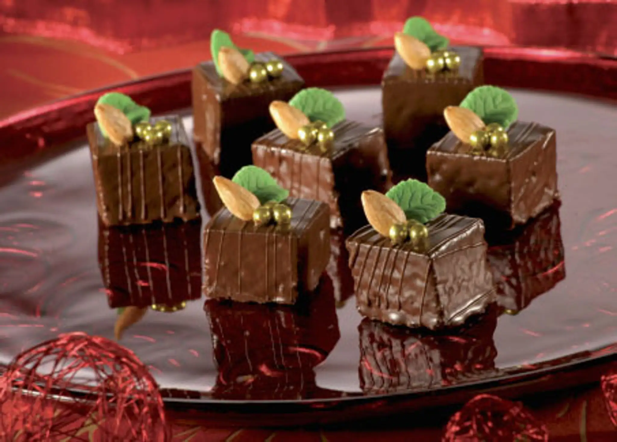 Vianočné Sacher štvorčeky