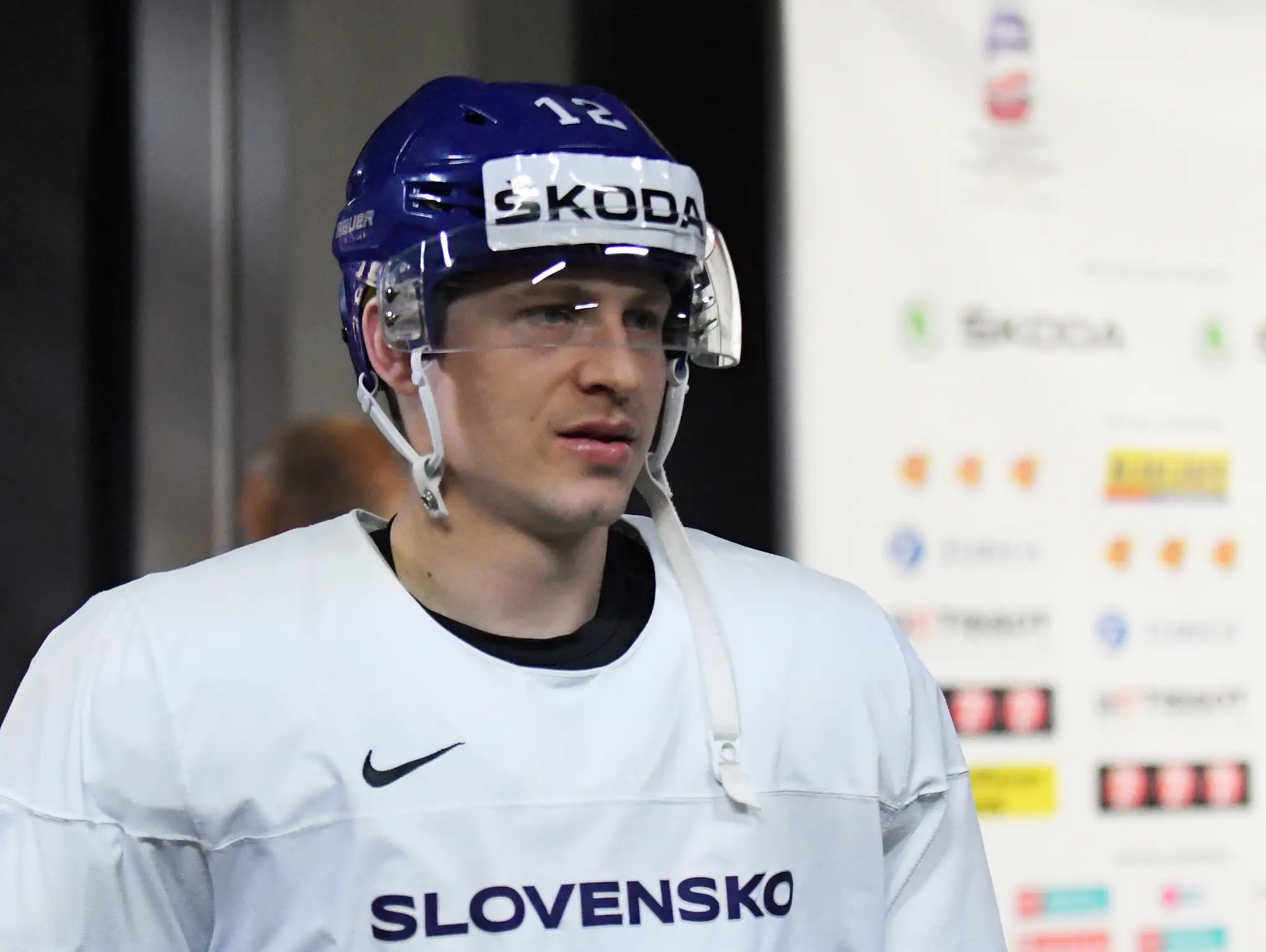 Na snímke Dávid Bondra počas tréningu slovenskej hokejovej reprezentácie.