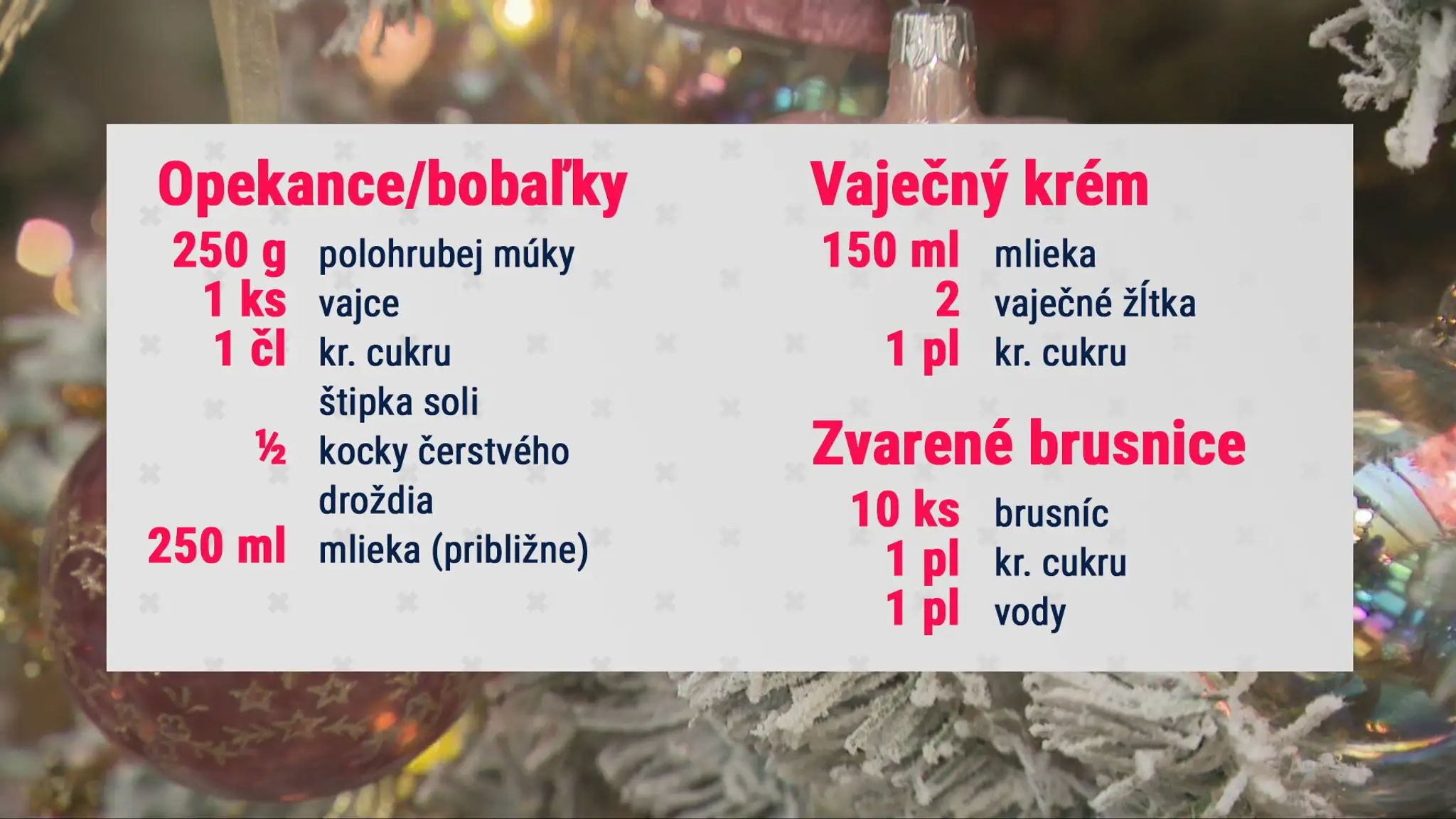 Suroviny na bobáľky 