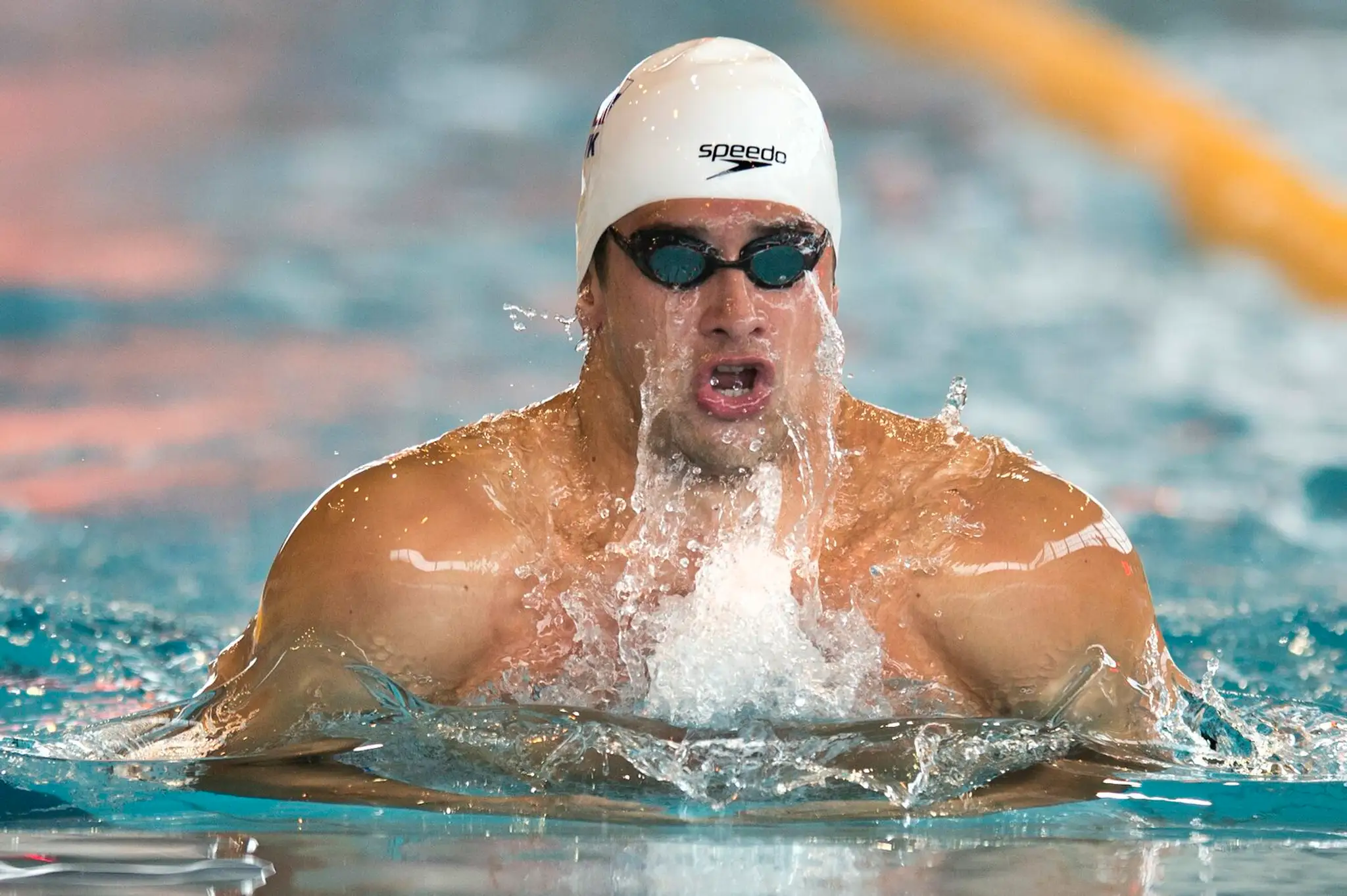 Tomáš Klobučník počas rozplavby na 100 m prsia na Veľkej cene Slovenska.