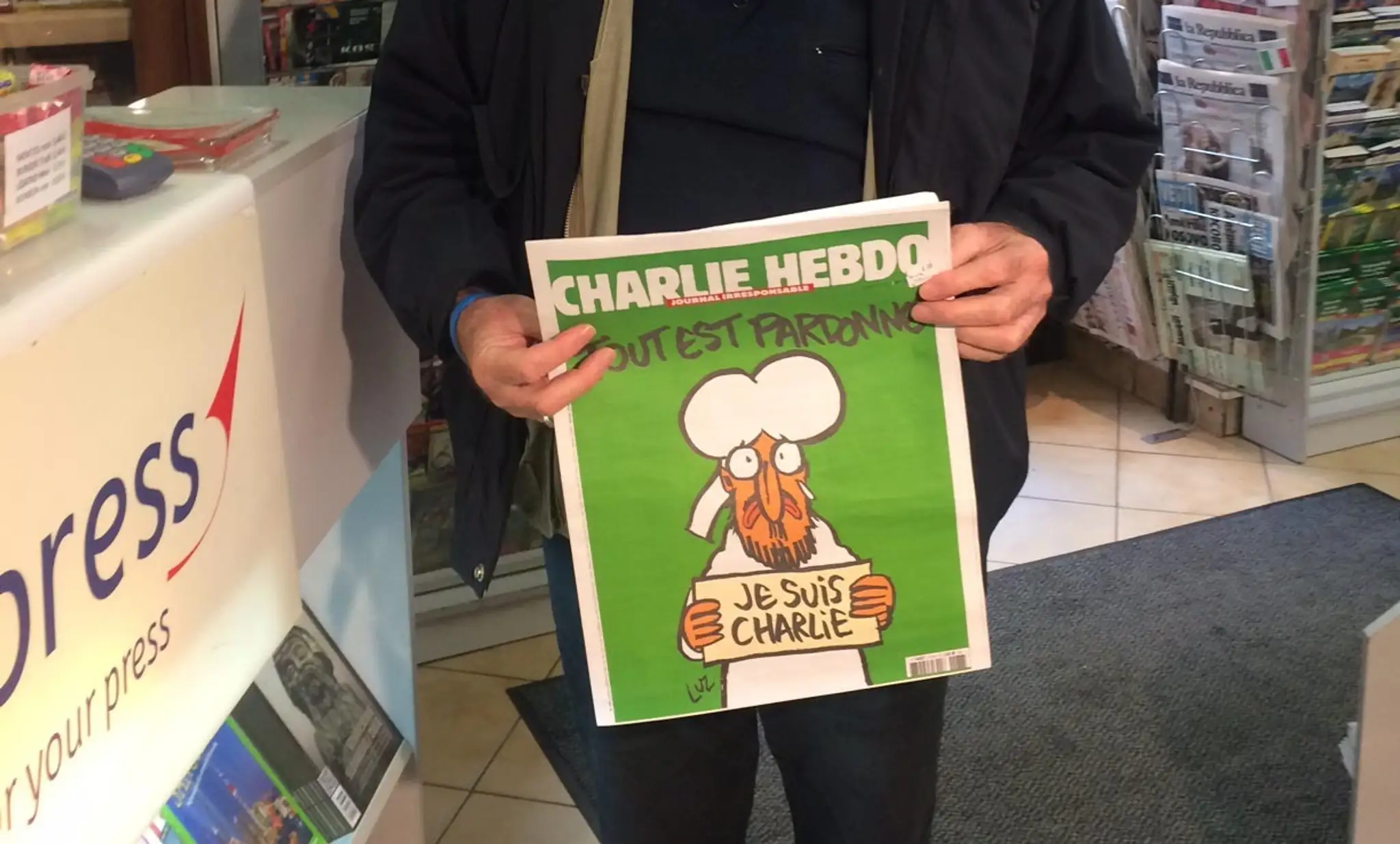 Charlie Hebdo na Slovensku, titulka.