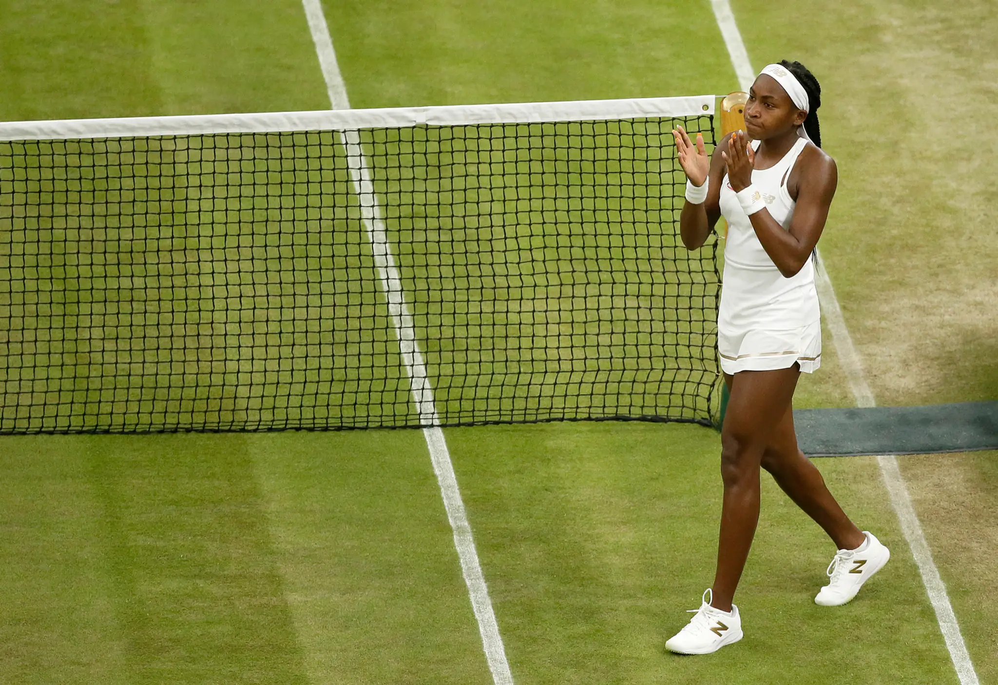 Tenistka Cori "Coco" Gauffová v 2. kole Wimbledonu.