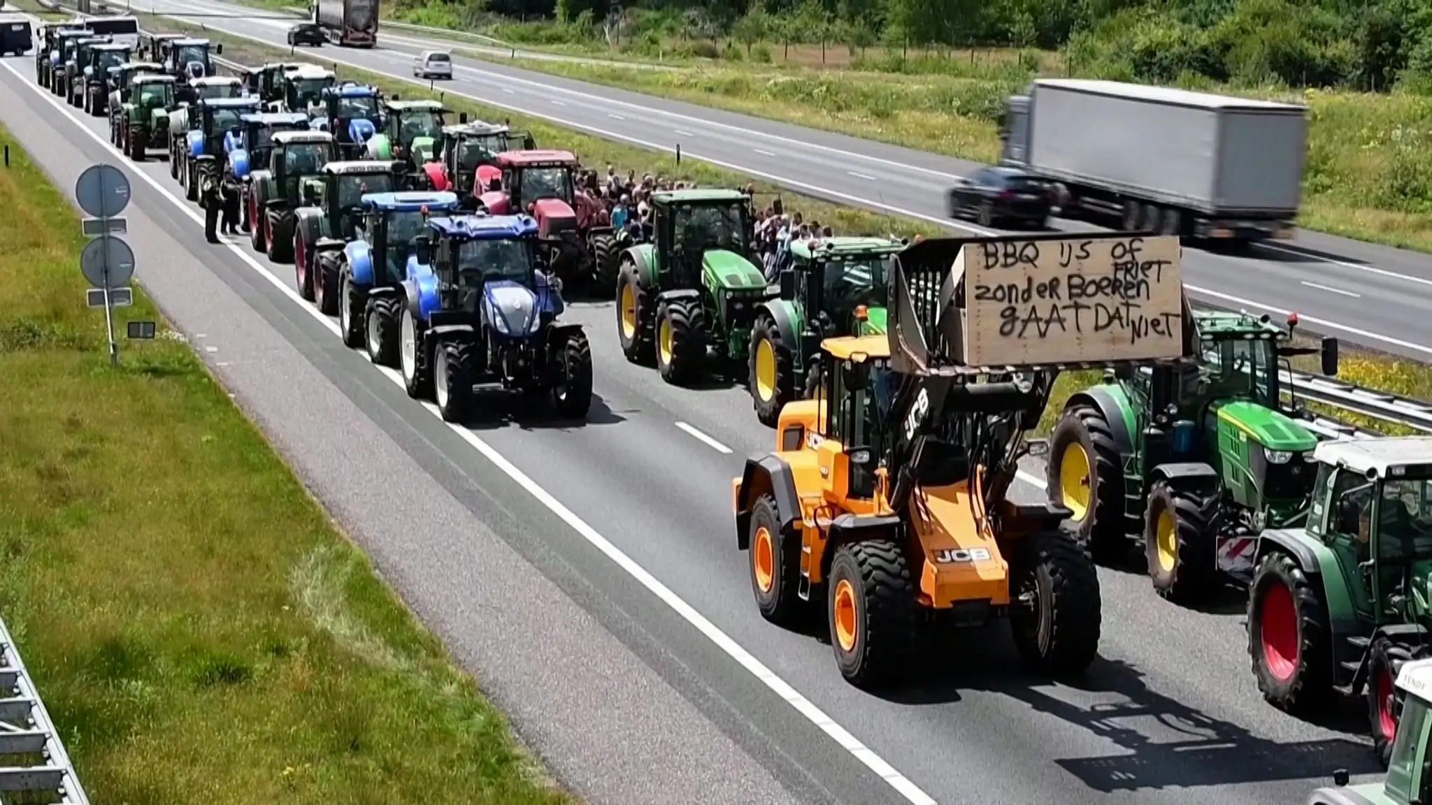 Protest holandských farmárov.
