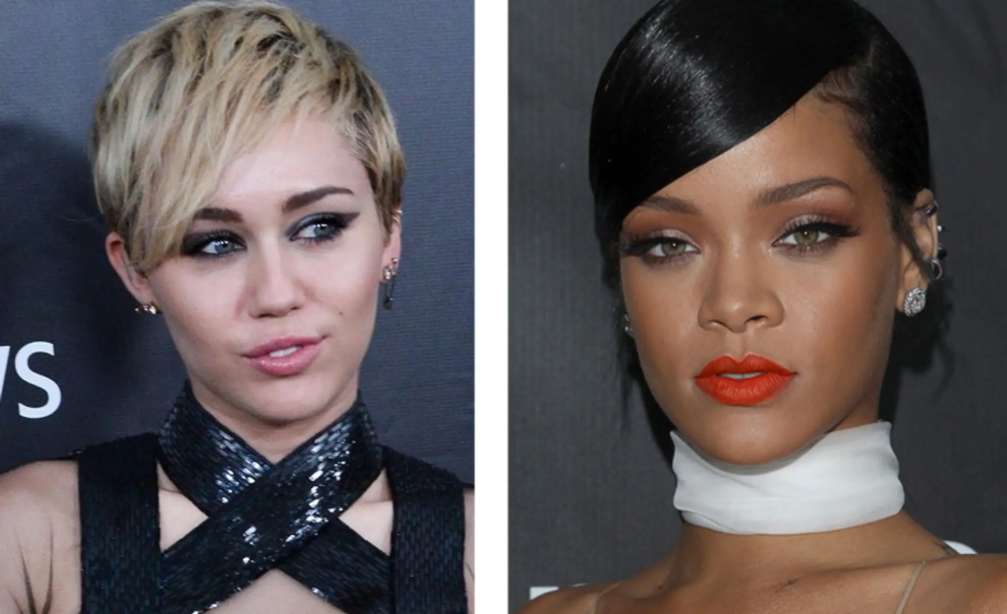 Miley Cyrus a Rihanna na charitatívnom večere AmfaR Gala.