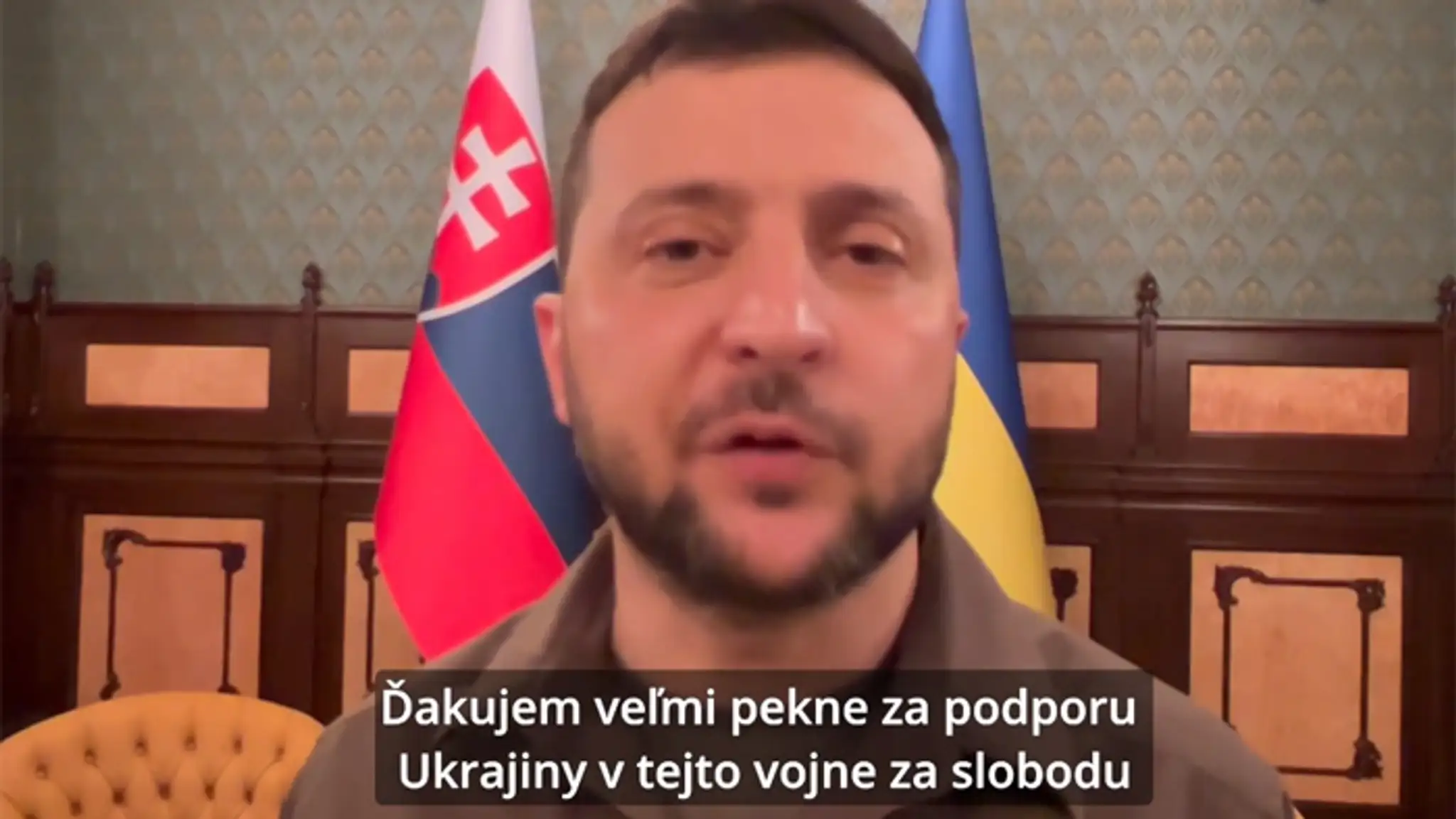 Volodymyr Zelenskyj vo videoposolstve pre Slovensko.