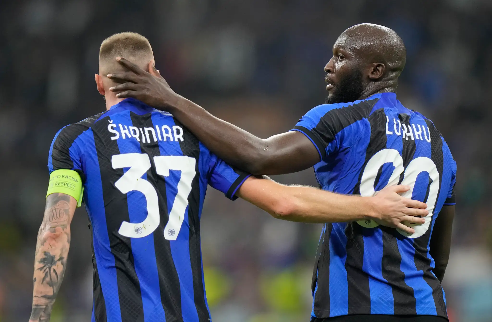 Milan Škriniar a Romelu Lukaku