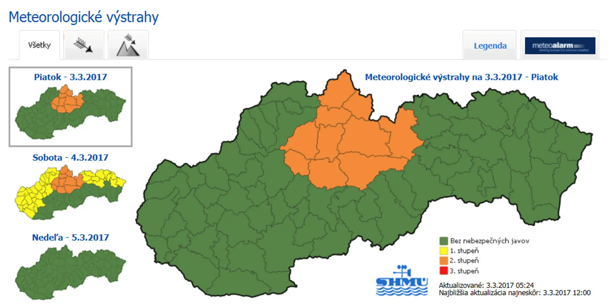 Výstraha druhého stupňa kvôli silnému vetru.