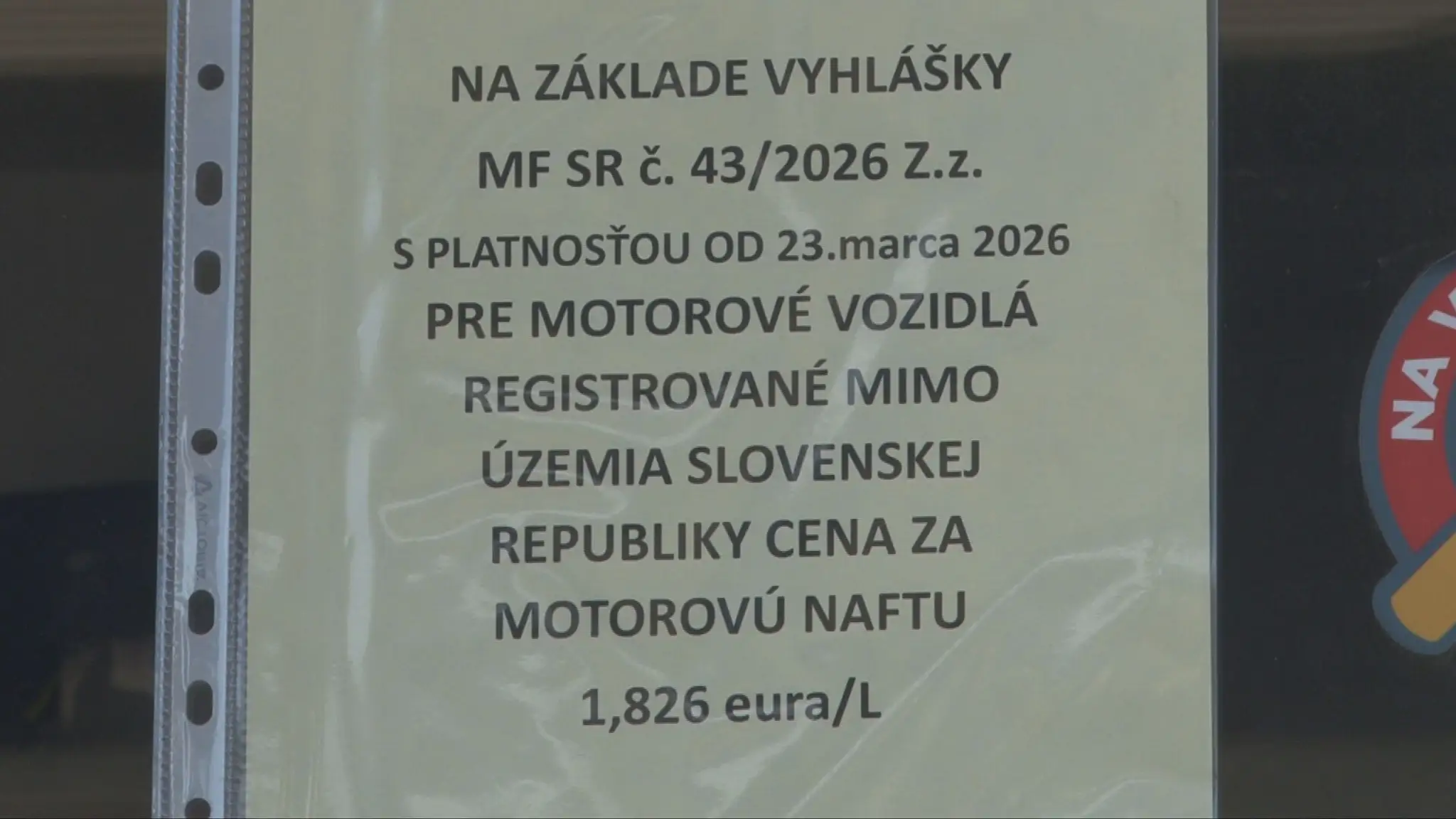 Oznam o dvojakých cenách nafty 