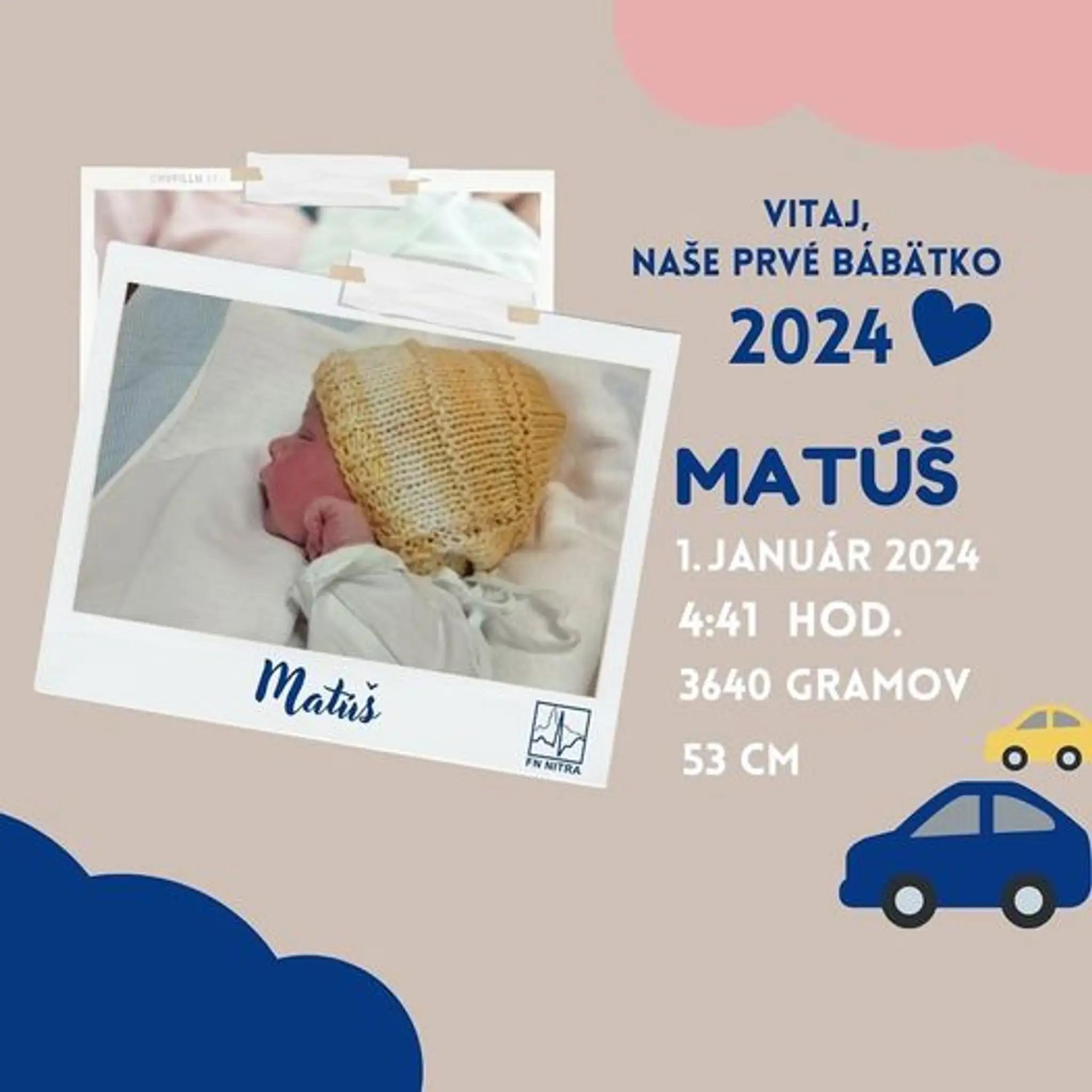 Matúš, prvé bábätko v Nitre v roku 2024