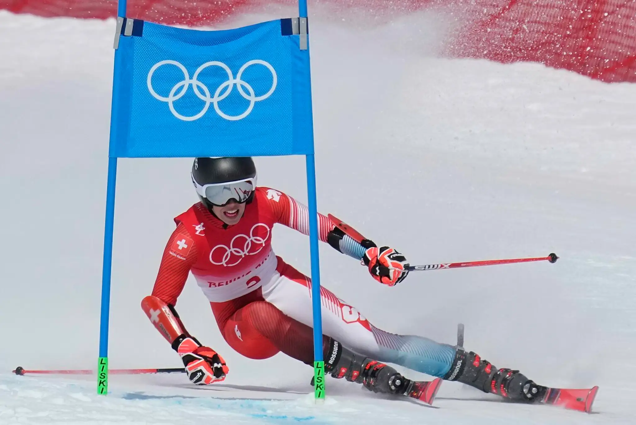 Alpská lyžiarka Michelle Gisinová v 2. kole obrovskom slalome na ZOH 2022.