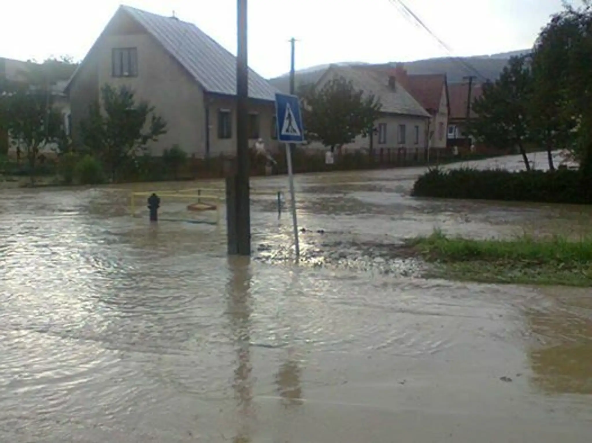 Záplavy v Zborove, okres Bardejov.