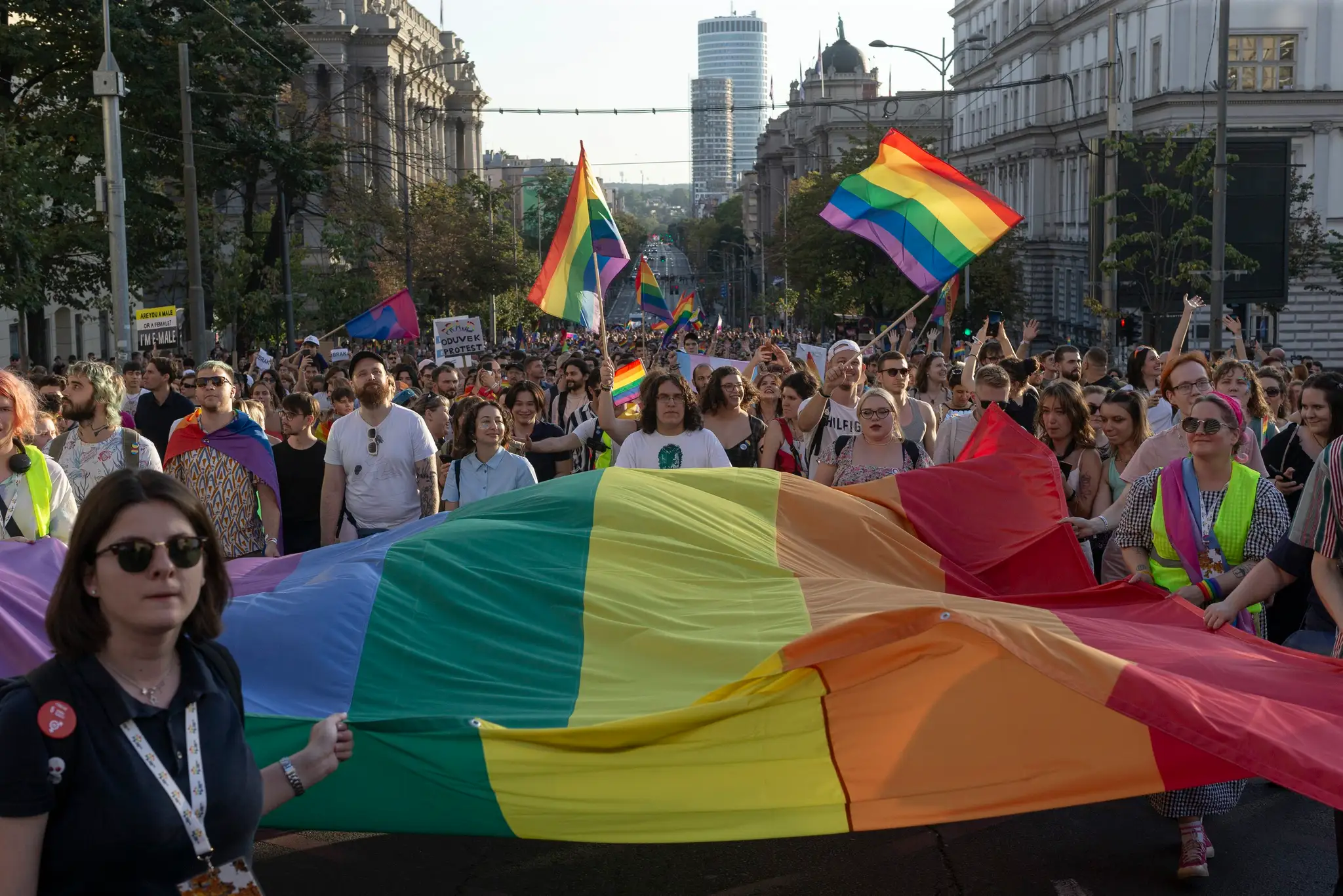 Pochod Pride v Belehrade.