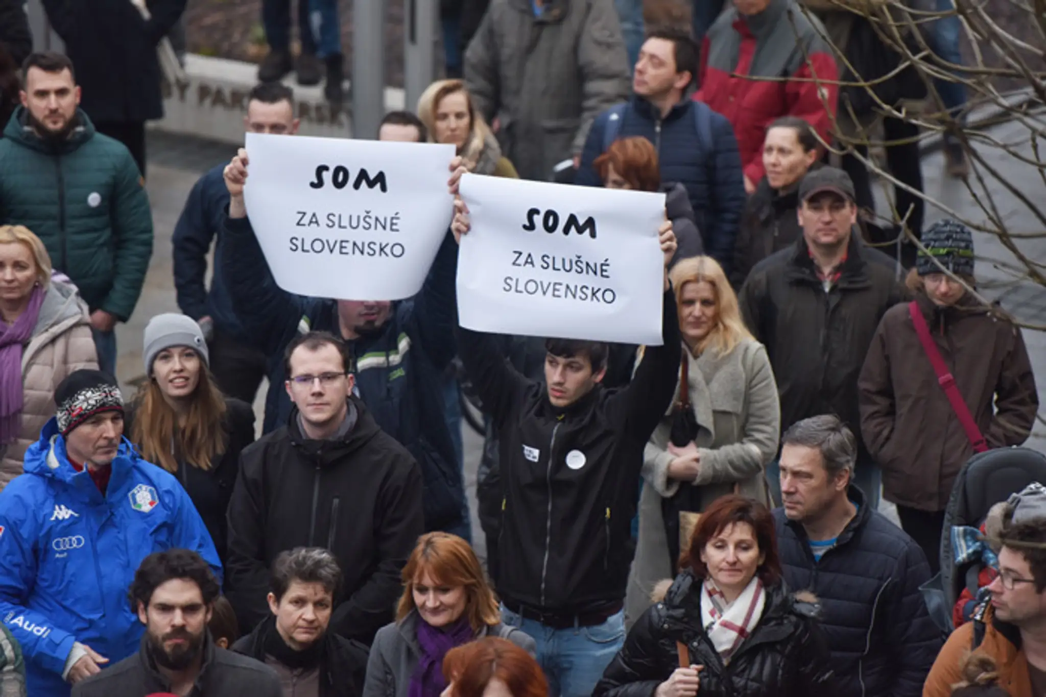 Protestné zhromaždenie Za slušné Slovensko v Trnave.