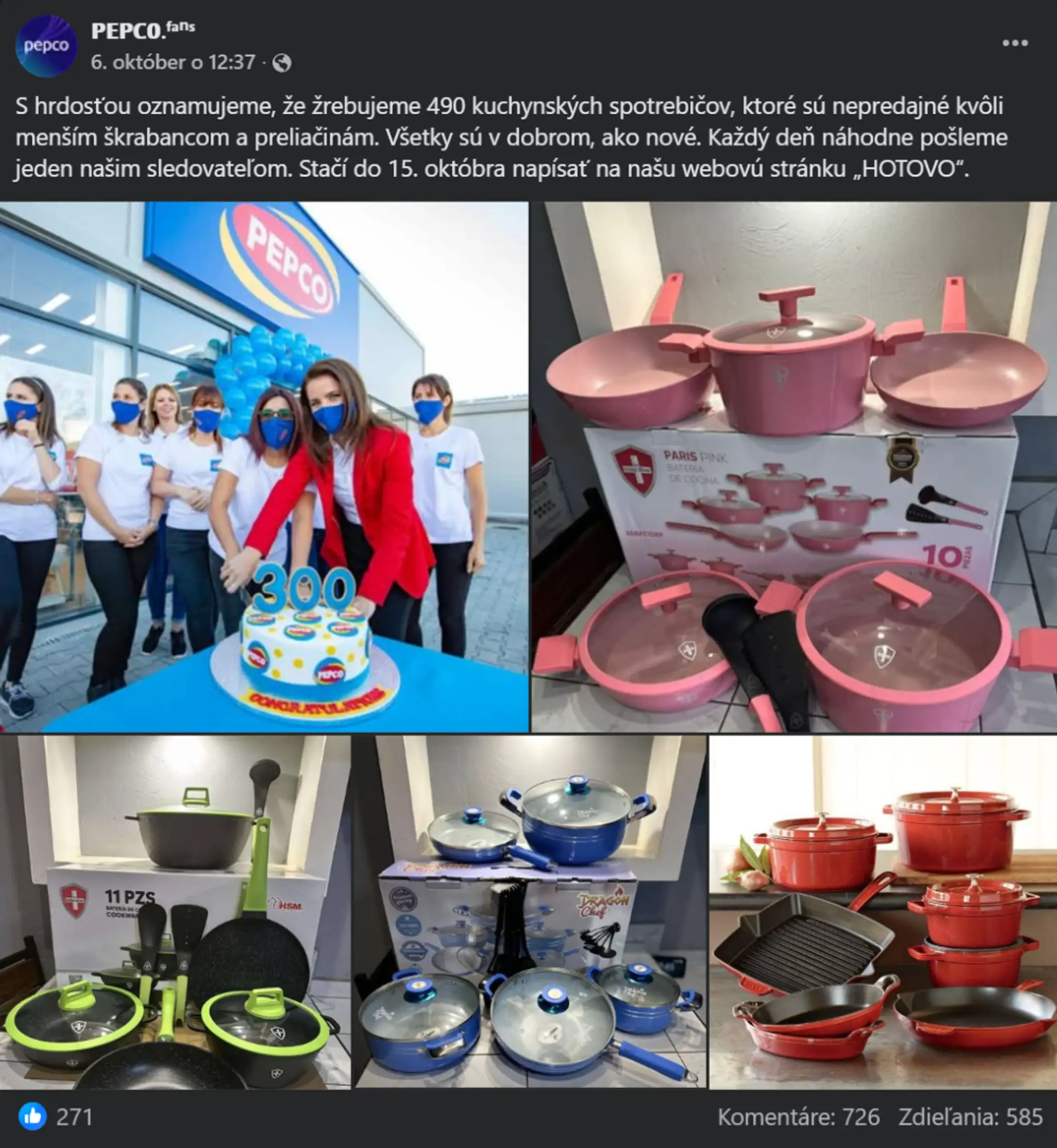 Stránka sa vydáva za reťazec Pepco