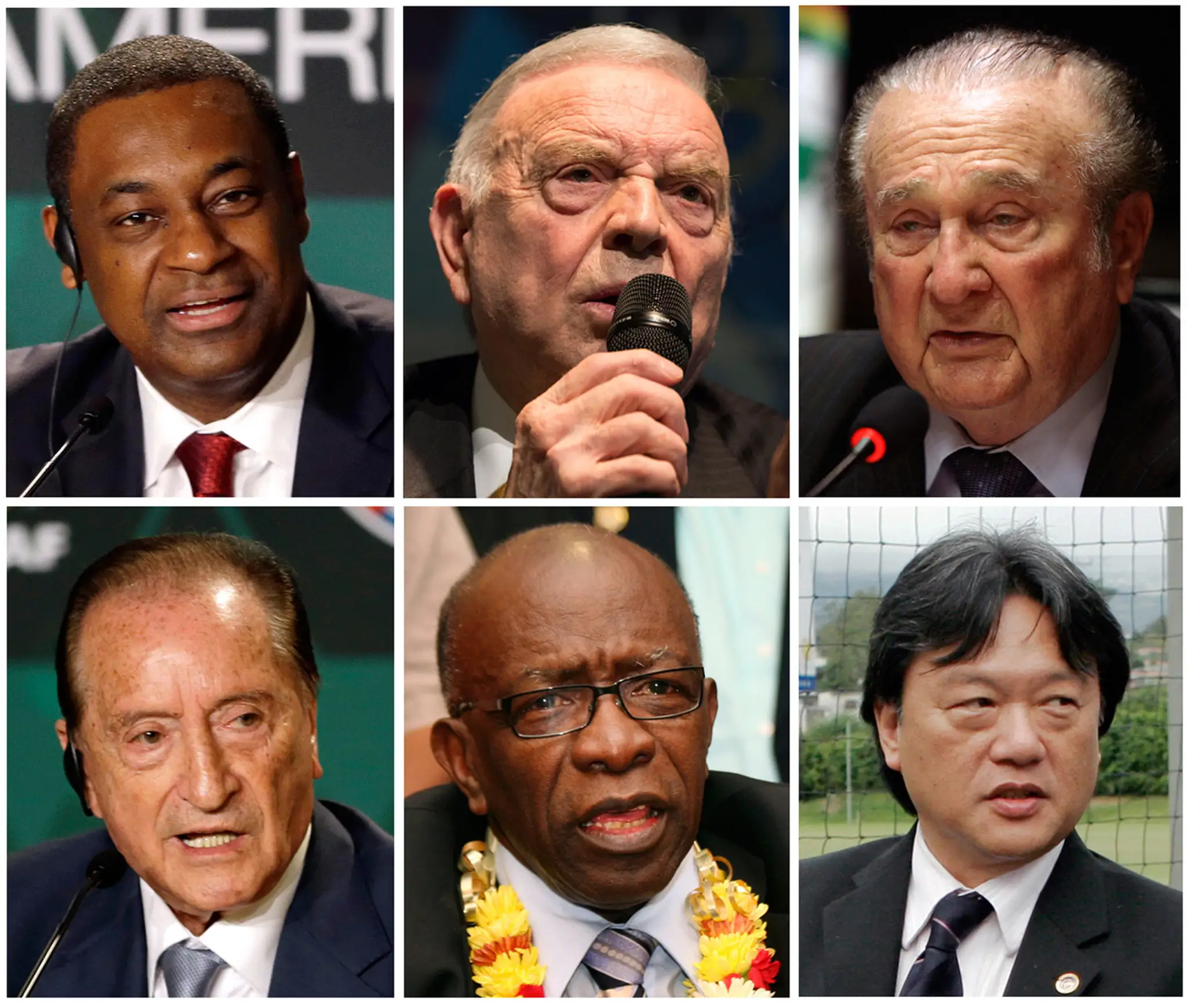 Vysokí predstaviteľov FIFA, ktorí sú americkými úradmi obvinení z korupcie vo výške niekoľkých miliónov dolárov.
