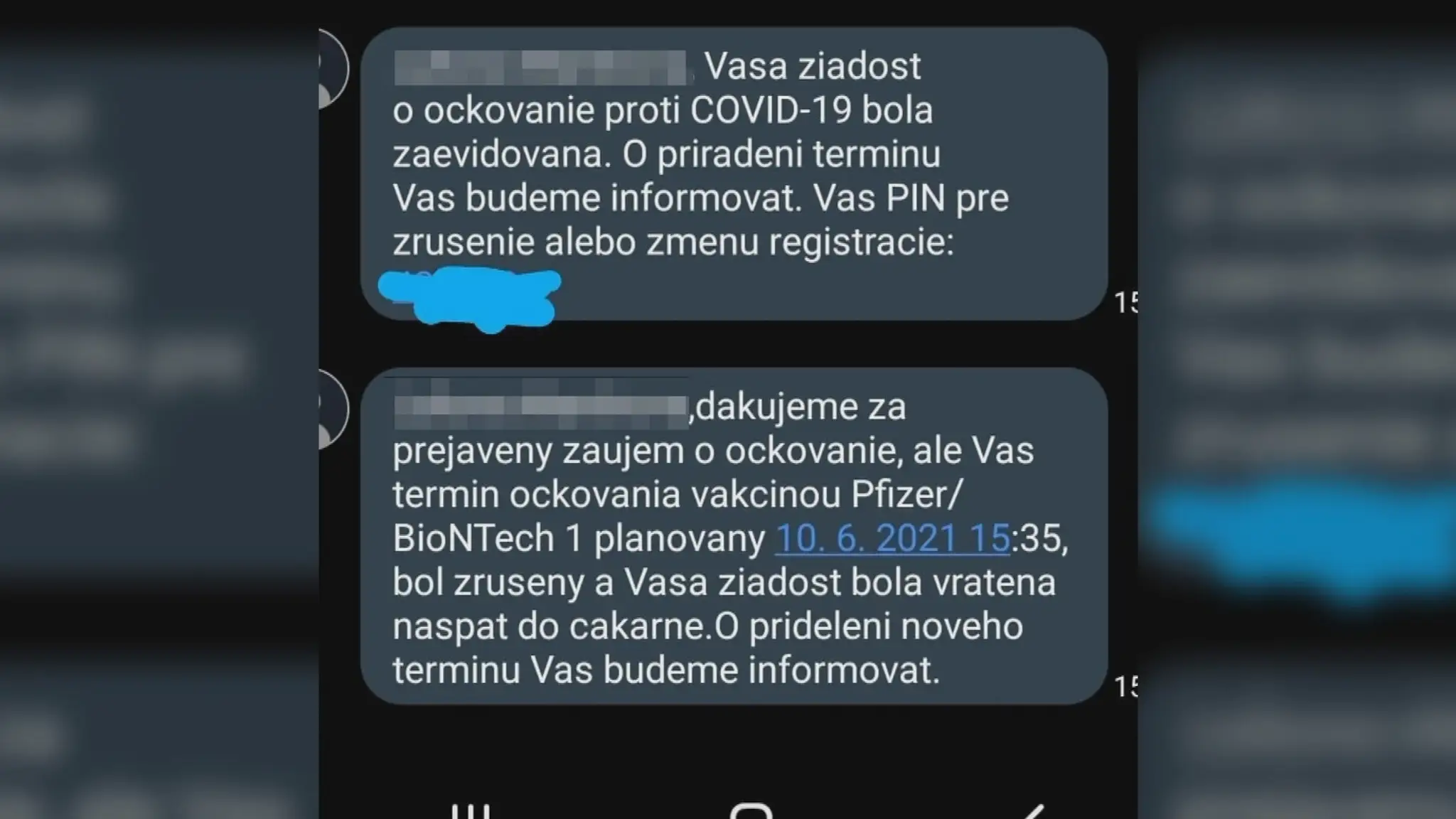 Zrušená registrácia dieťata na očkovanie.